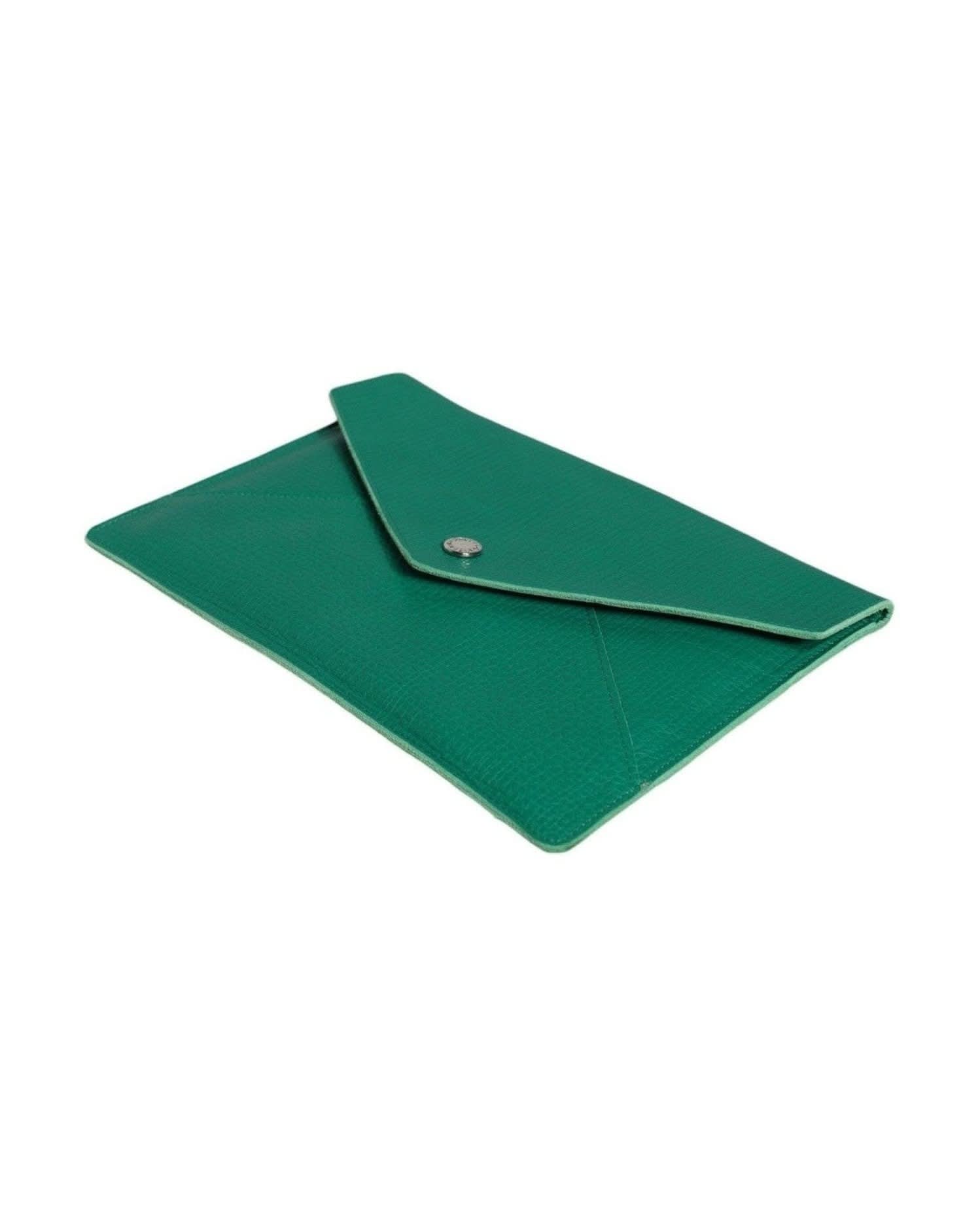 Dolce & Gabbana Green Leather Handbag Clutch Mini Purse Pouch Tablet Case Clutch Bags