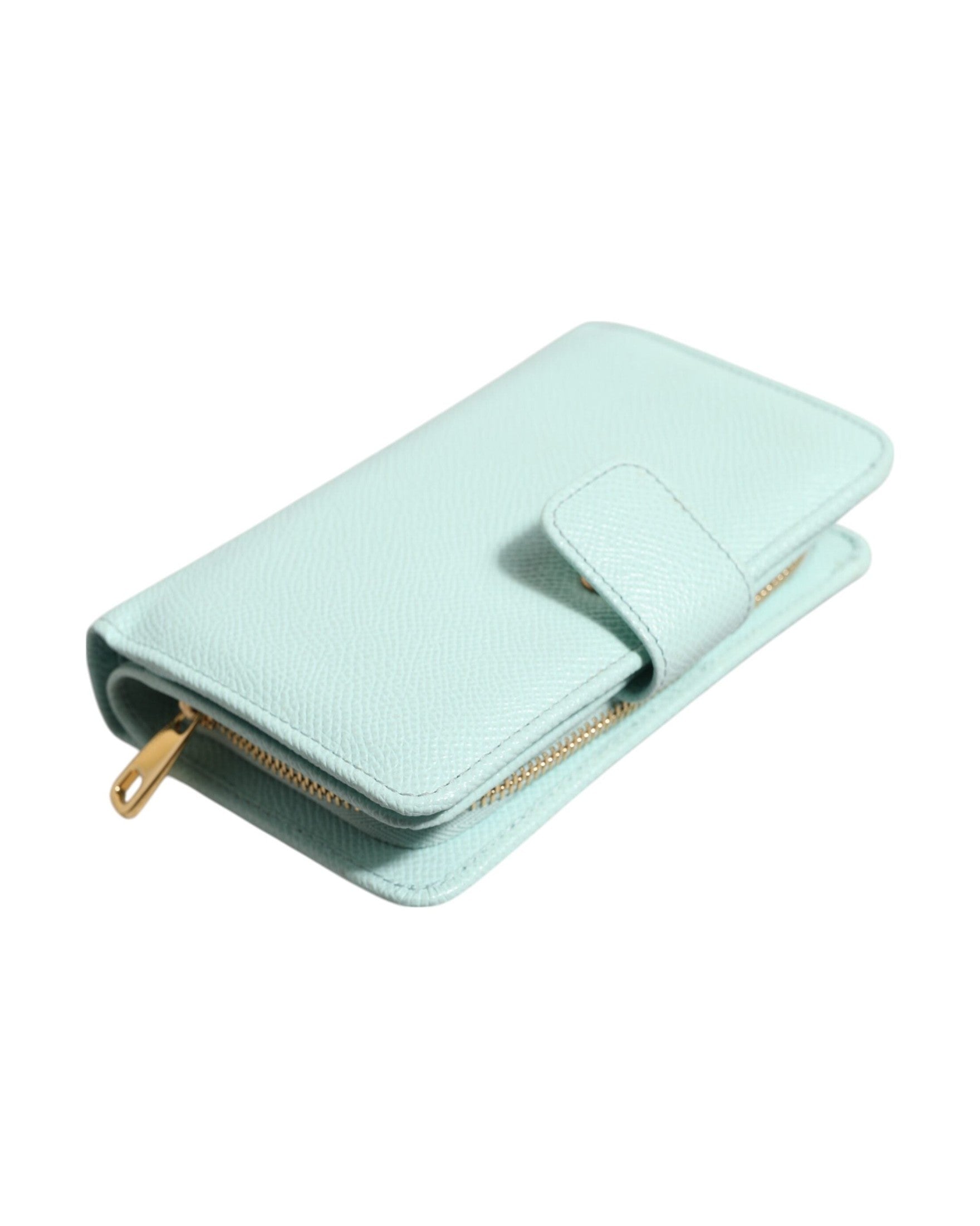 Dolce & Gabbana Green Leather Mint Bifold Continental Clutch Wallet Glam Steals