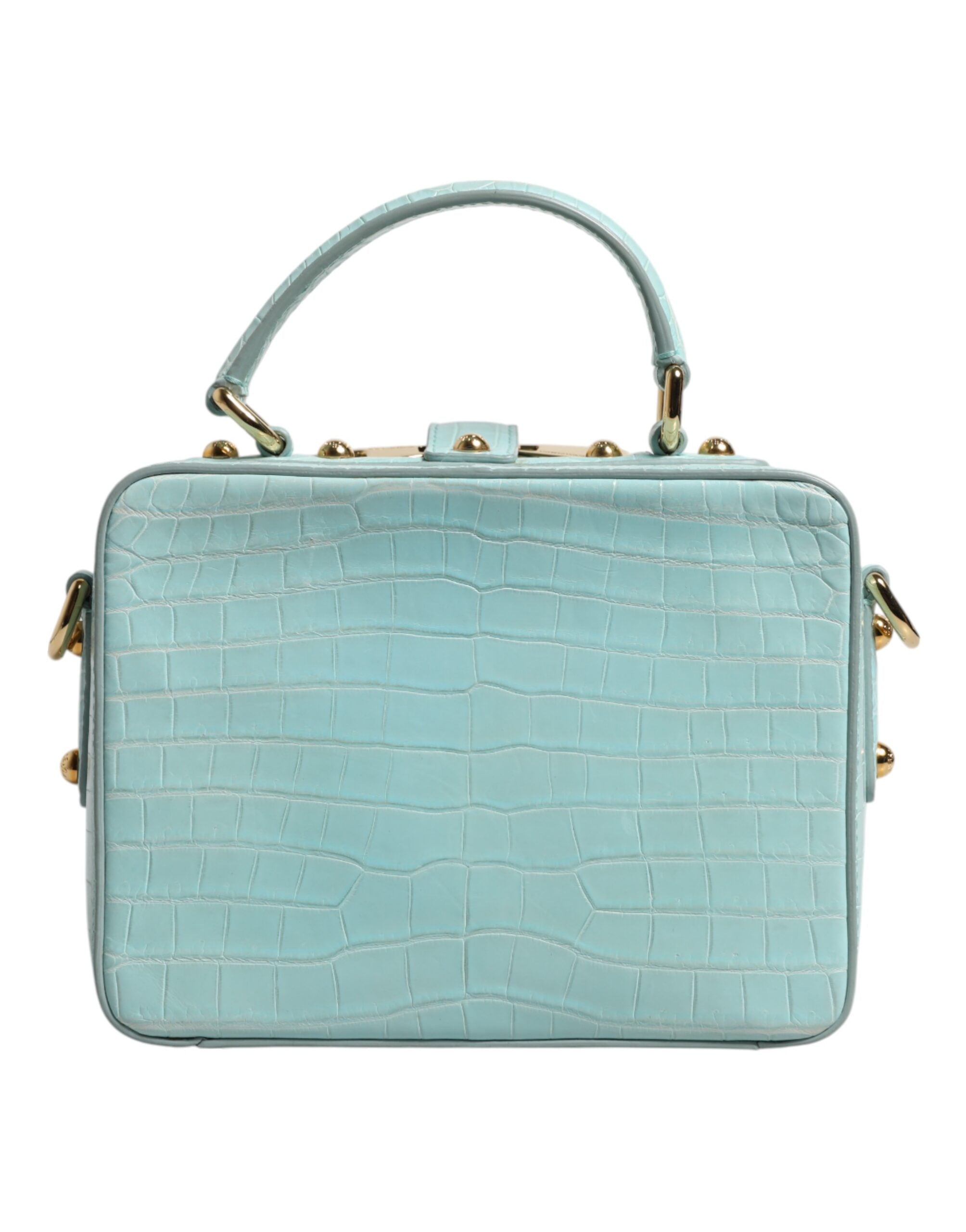 Dolce & Gabbana Green Leather Mint Embossed Padlock Shoulder Bag Glam Steals