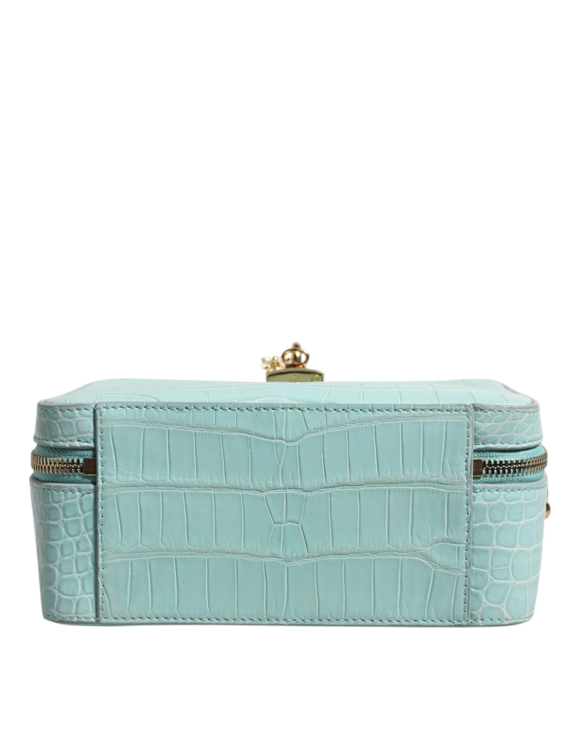 Dolce & Gabbana Green Leather Mint Embossed Padlock Shoulder Bag Glam Steals