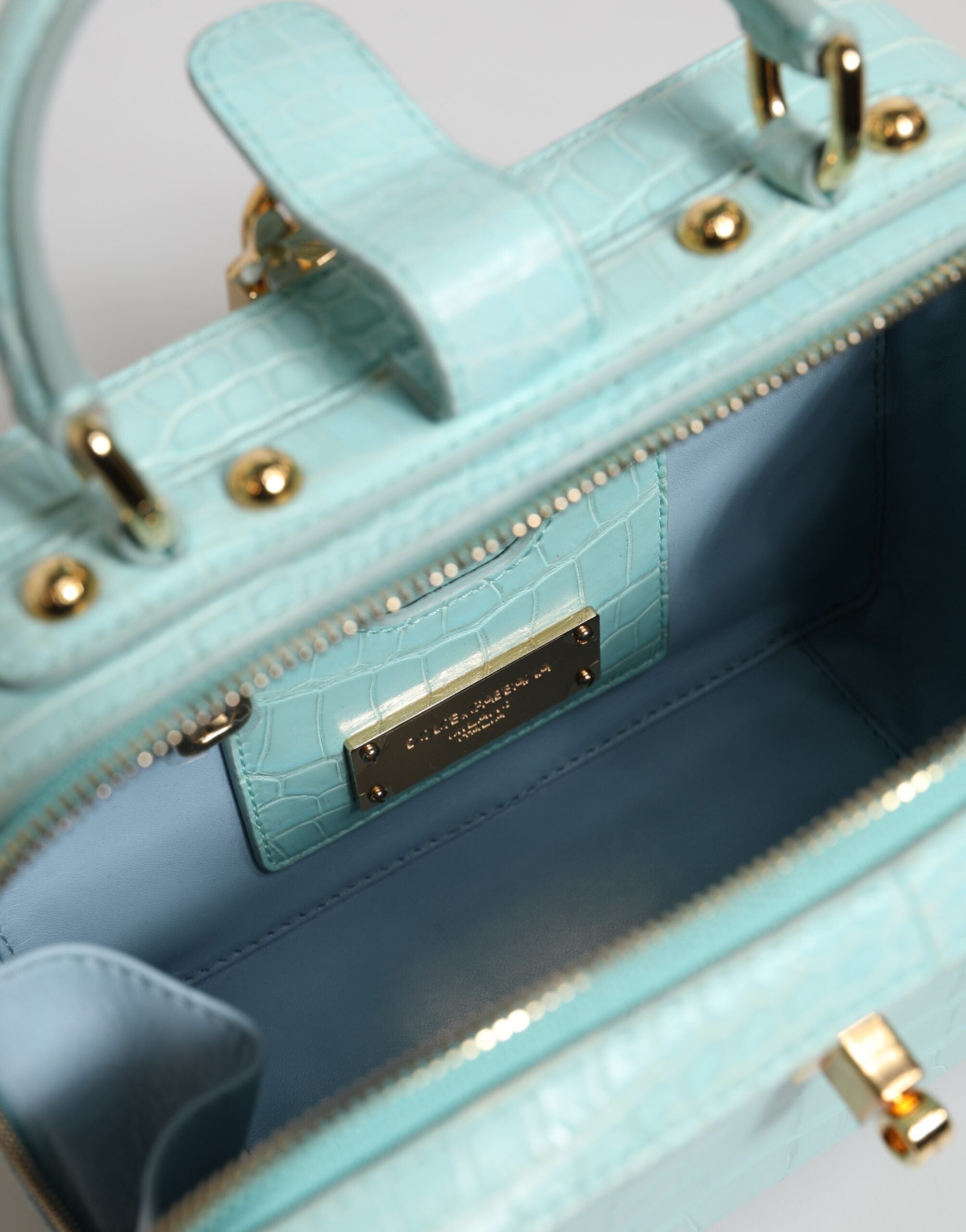 Dolce & Gabbana Green Leather Mint Embossed Padlock Shoulder Bag Glam Steals