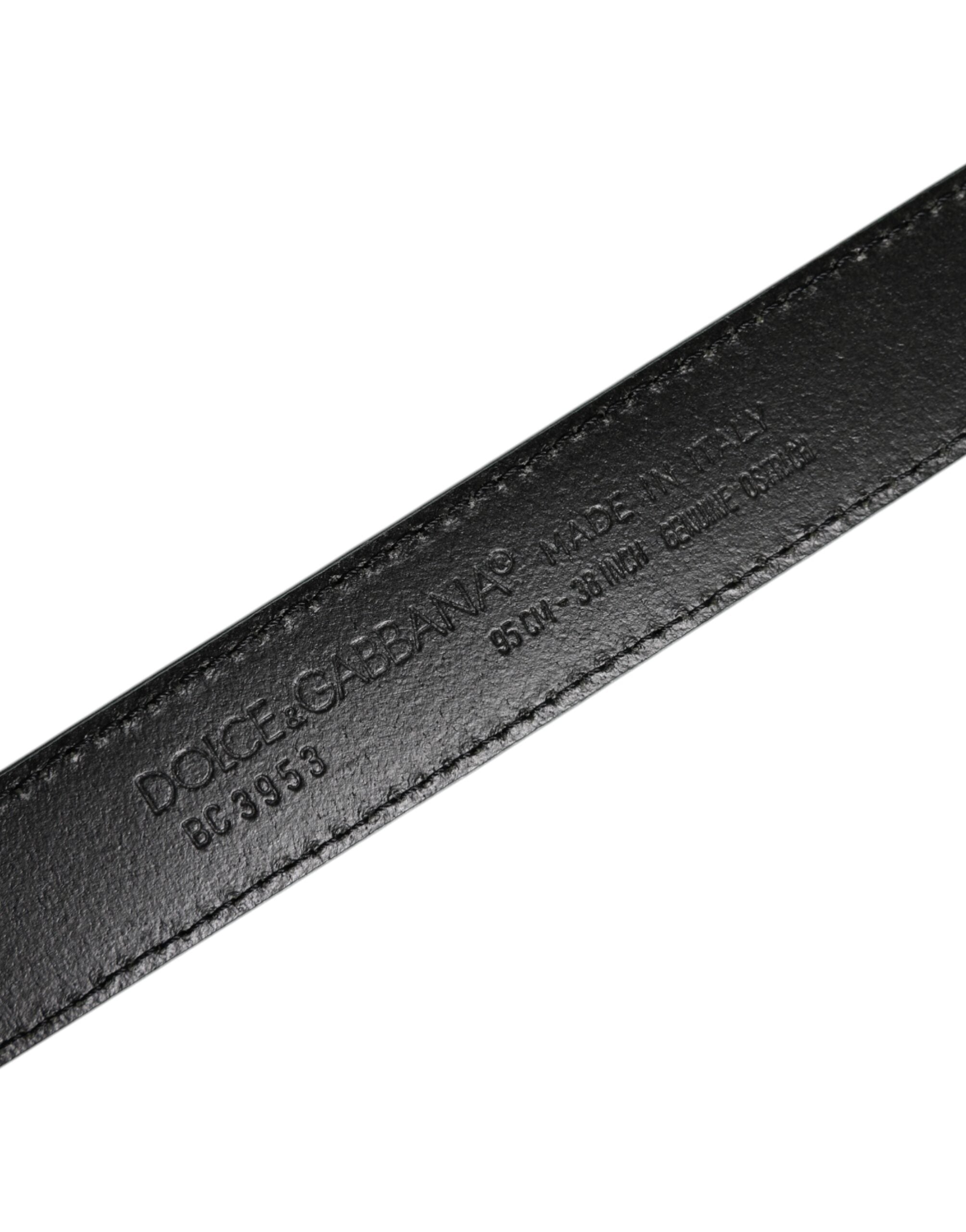 Dolce & Gabbana Green Leather Ostrich Silver Metal Buckle Belt Glam Steals