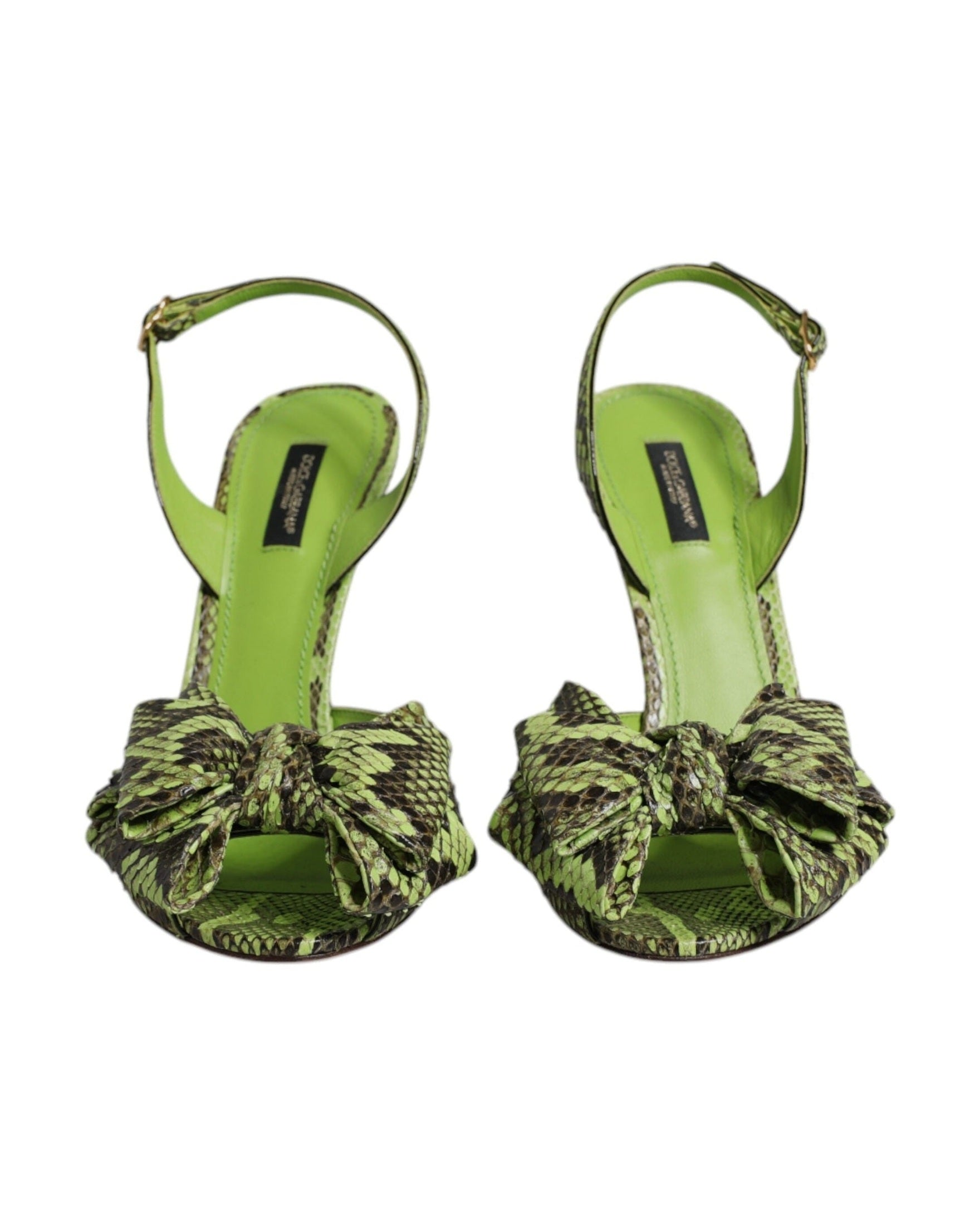 Dolce & Gabbana Green Leather Python Heels Glam Steals