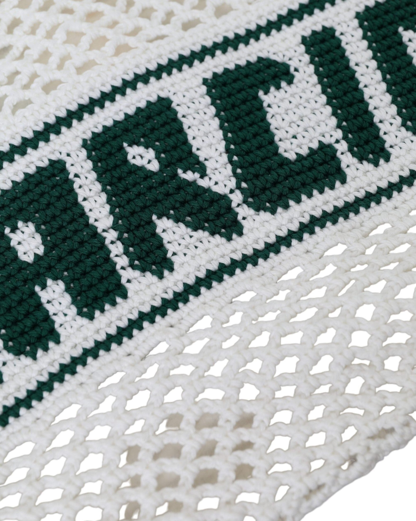 Dolce & Gabbana Knitted Cotton Logo Shopping Tote White Green Bag Glam Steals