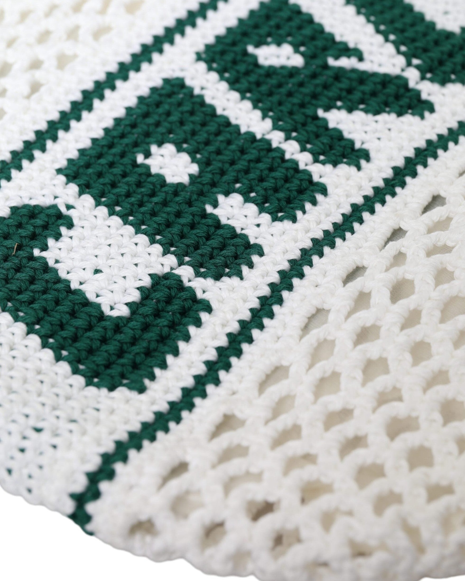 Dolce & Gabbana Knitted Cotton Logo Shopping Tote White Green Bag Glam Steals