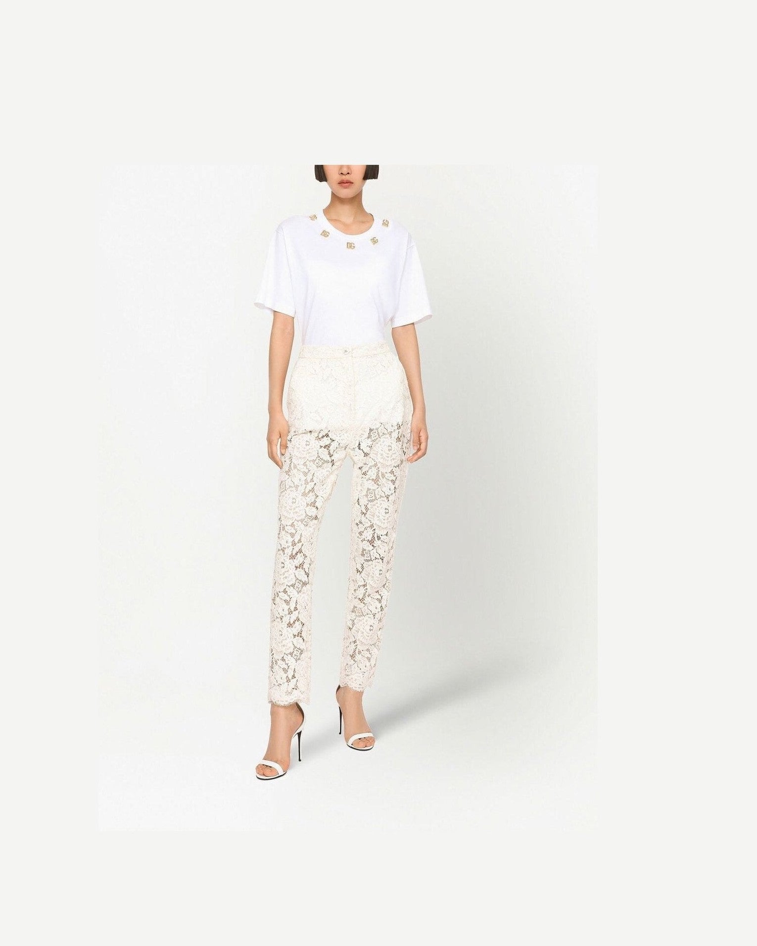 Dolce & Gabbana Lace Floral Trouser Glam Steals