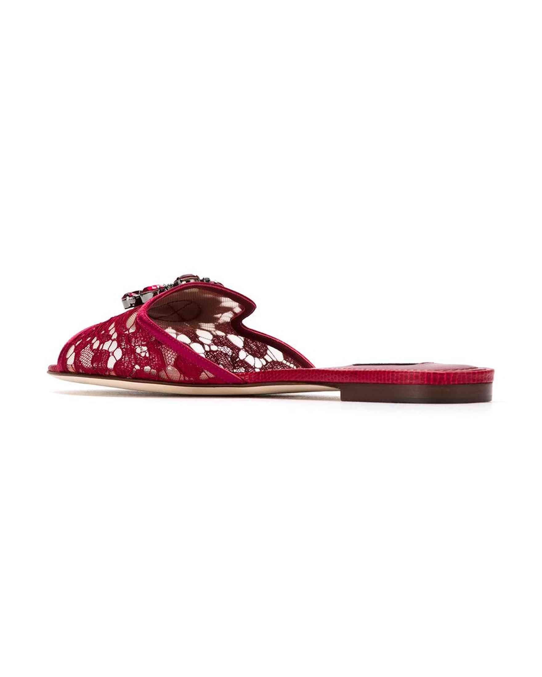 Dolce & Gabbana Lace Rainbow Brooch Detail Sandals Glam Steals