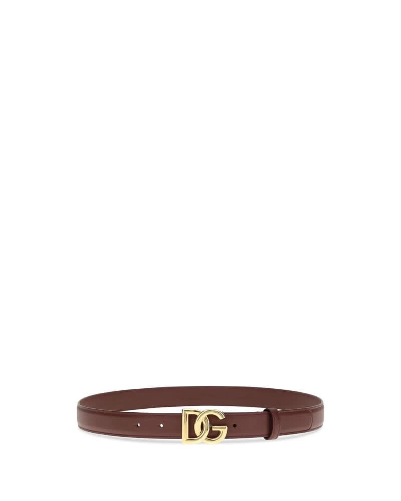 Dolce & Gabbana Leather Bordeaux Calf Bos Taurus Regular Belt
