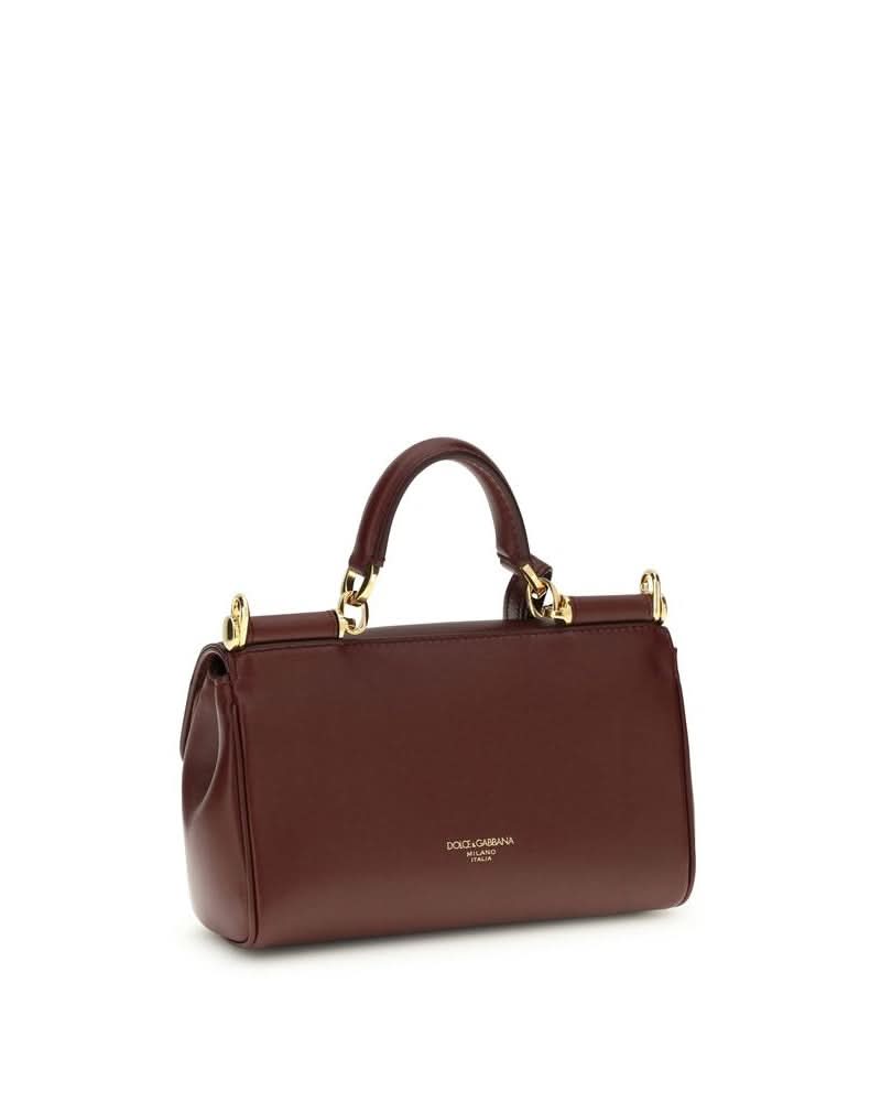 Dolce & Gabbana Leather Bordeaux Shoulder Bag Glam Steals