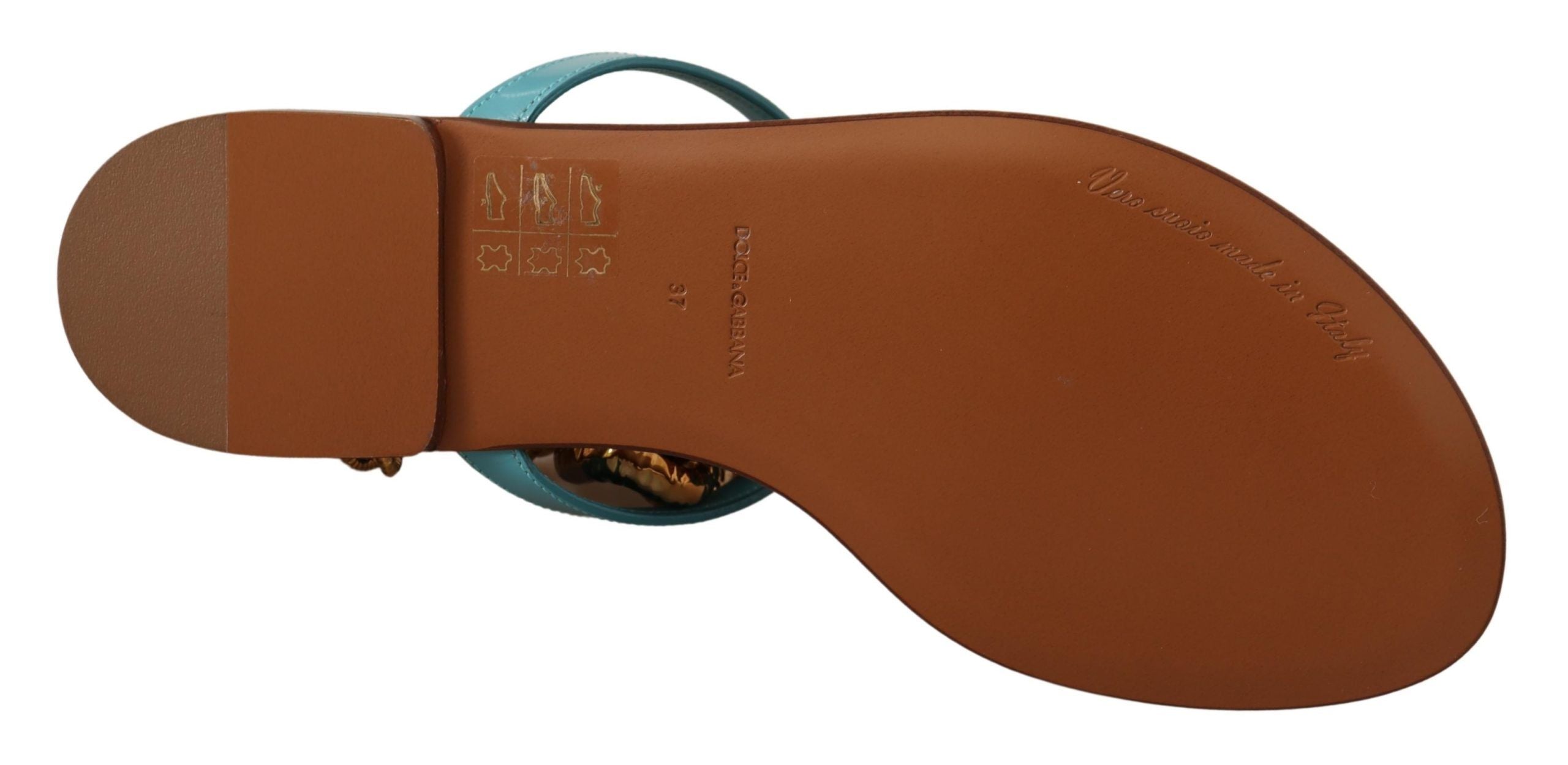 Dolce & Gabbana Leather Devotion Flats Sandals Glam Steals