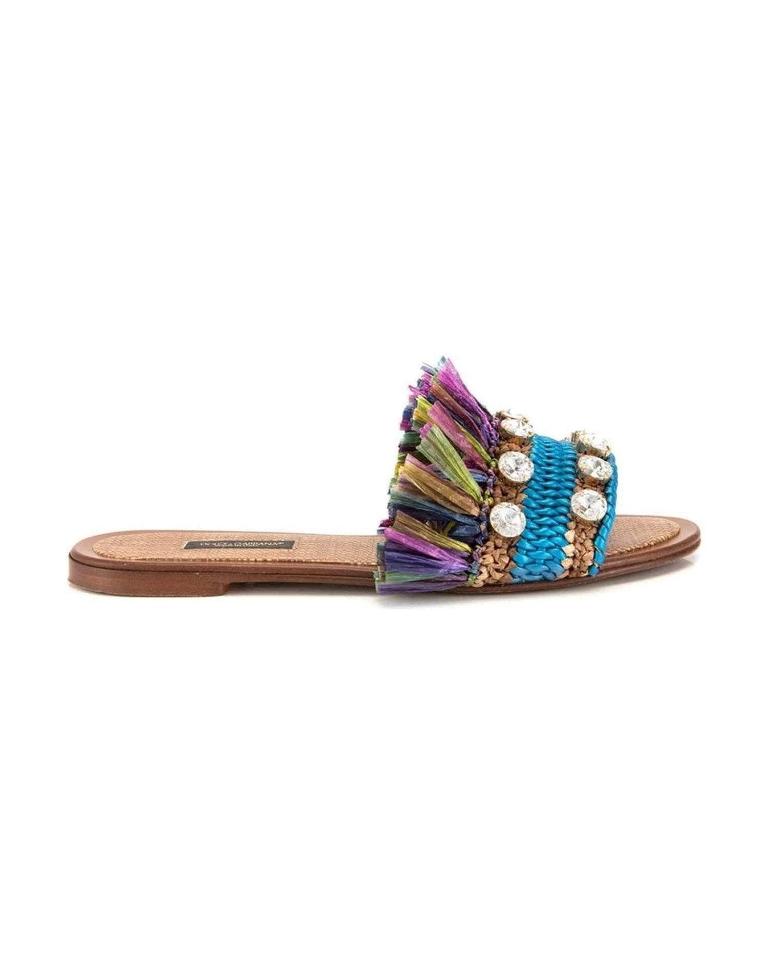 Dolce & Gabbana Leather Di Lambskin Multicolor Sandal Glam Steals