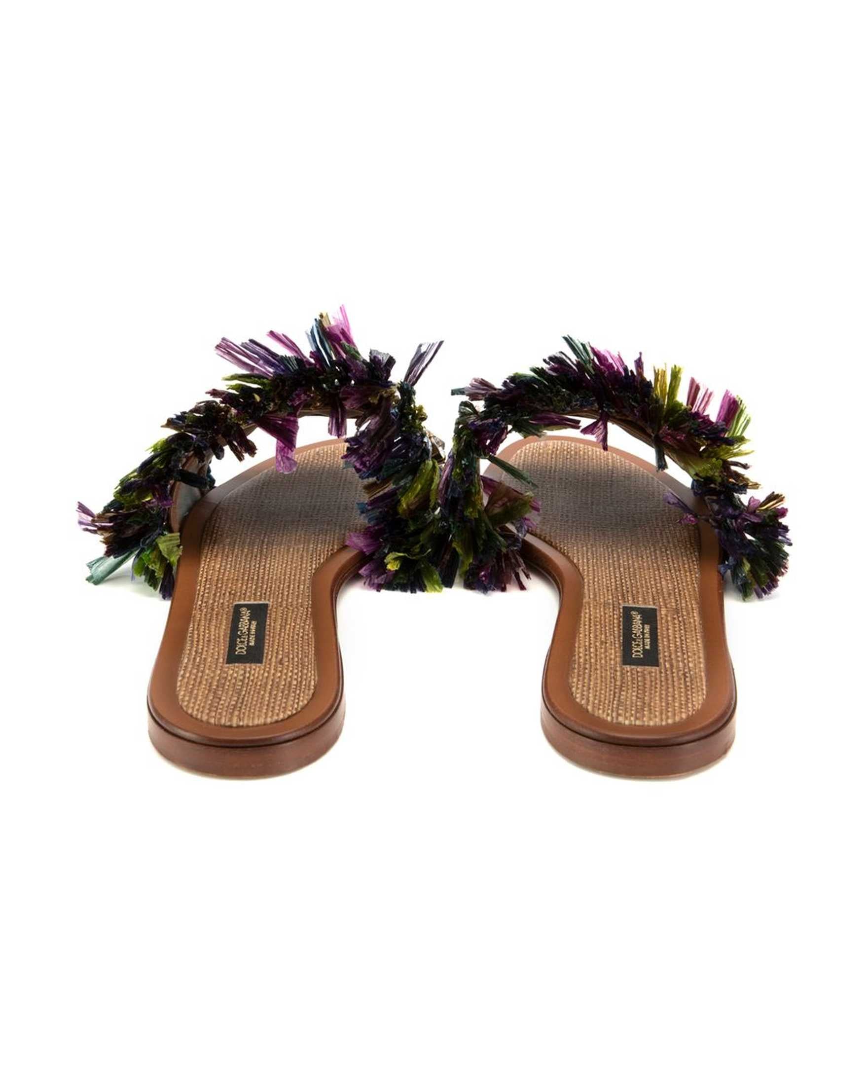 Dolce & Gabbana Leather Di Lambskin Multicolor Sandal Glam Steals