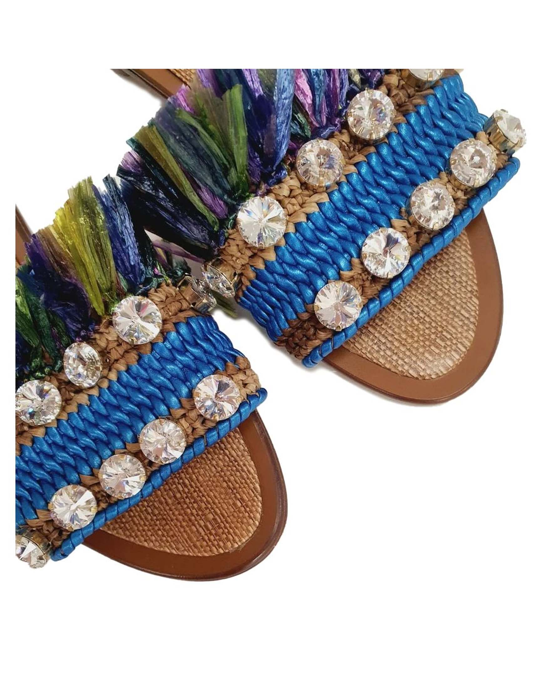Dolce & Gabbana Leather Di Lambskin Multicolor Sandal Glam Steals