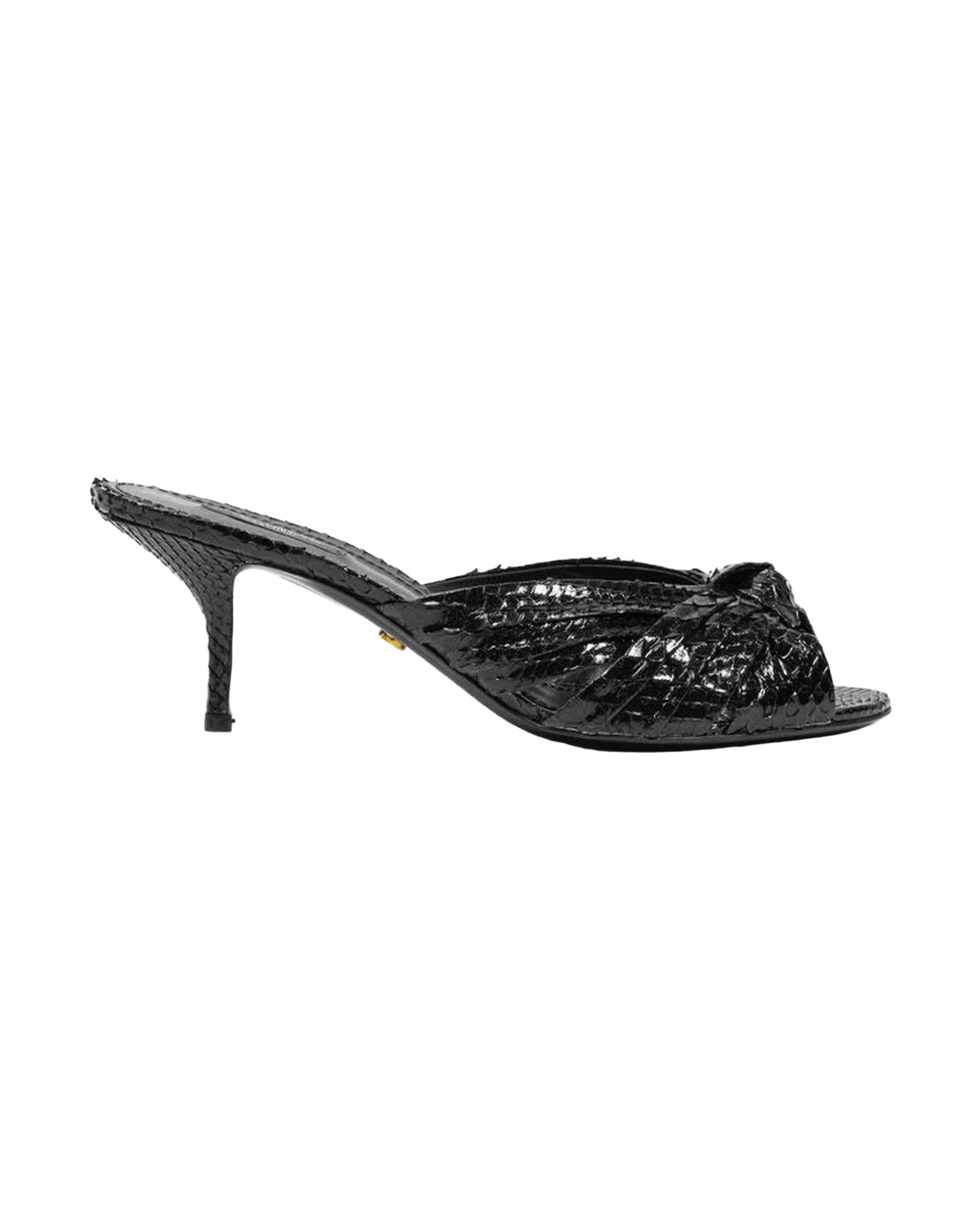 Dolce & Gabbana Leather Di Pitone Black Sandal Glam Steals