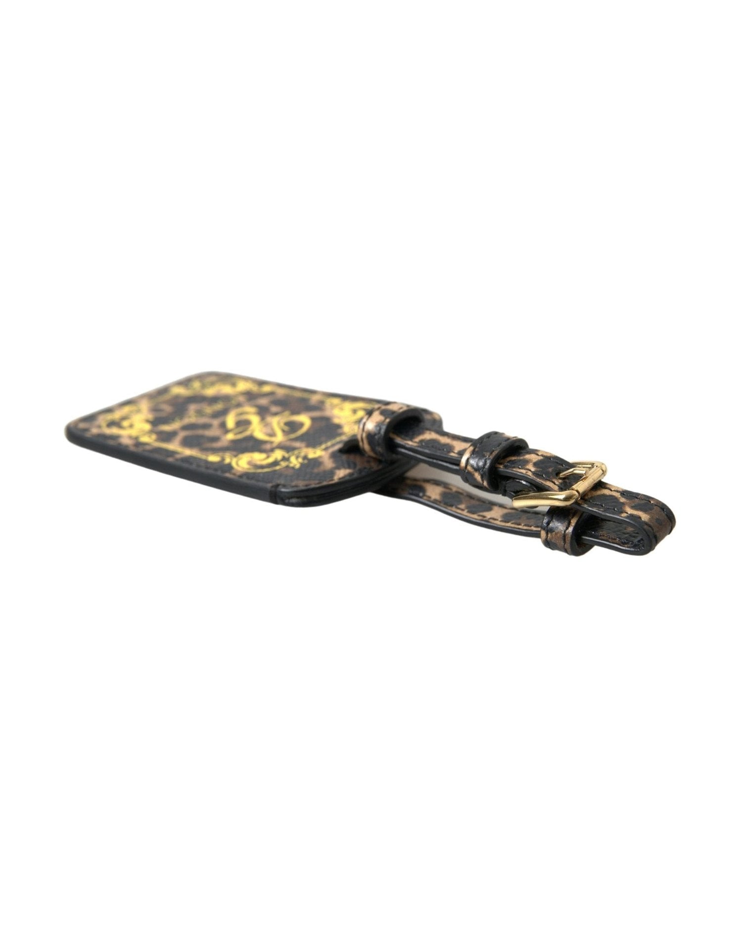 Dolce & Gabbana Leather Elegant Leopard Luggage Tag Luggage Tags