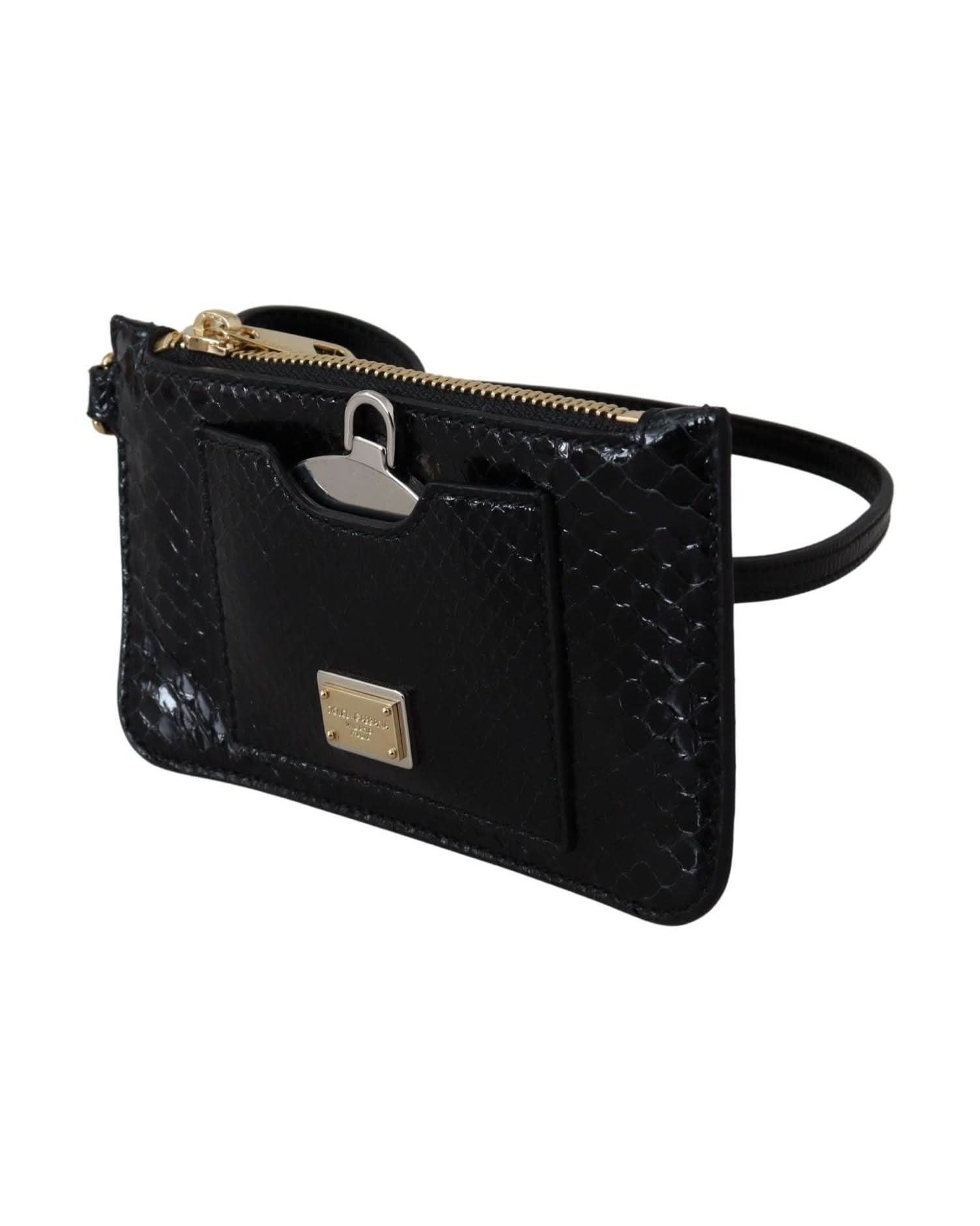 Dolce & Gabbana Leather Elegant Python Pattern Wristlet Wallet Wrist Bags