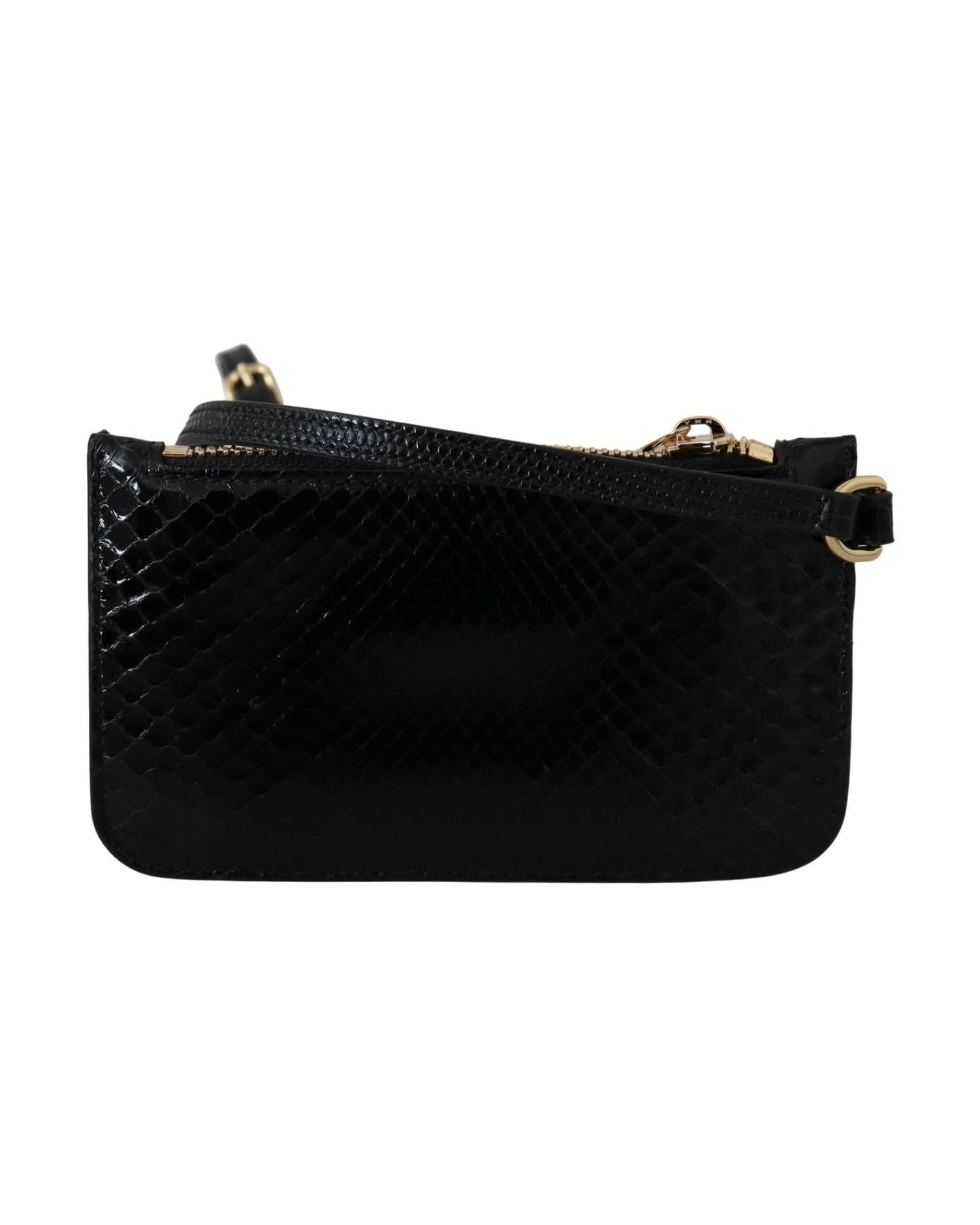 Dolce & Gabbana Leather Elegant Python Pattern Wristlet Wallet Wrist Bags