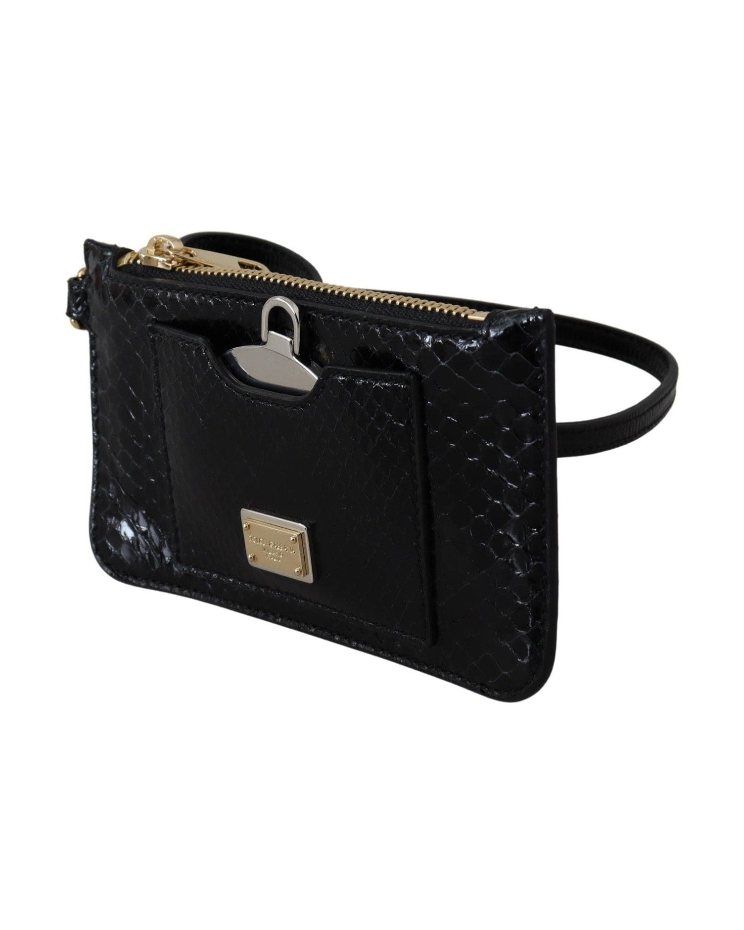 Dolce & Gabbana Leather Elegant Python Pattern Wristlet Wallet Glam Steals