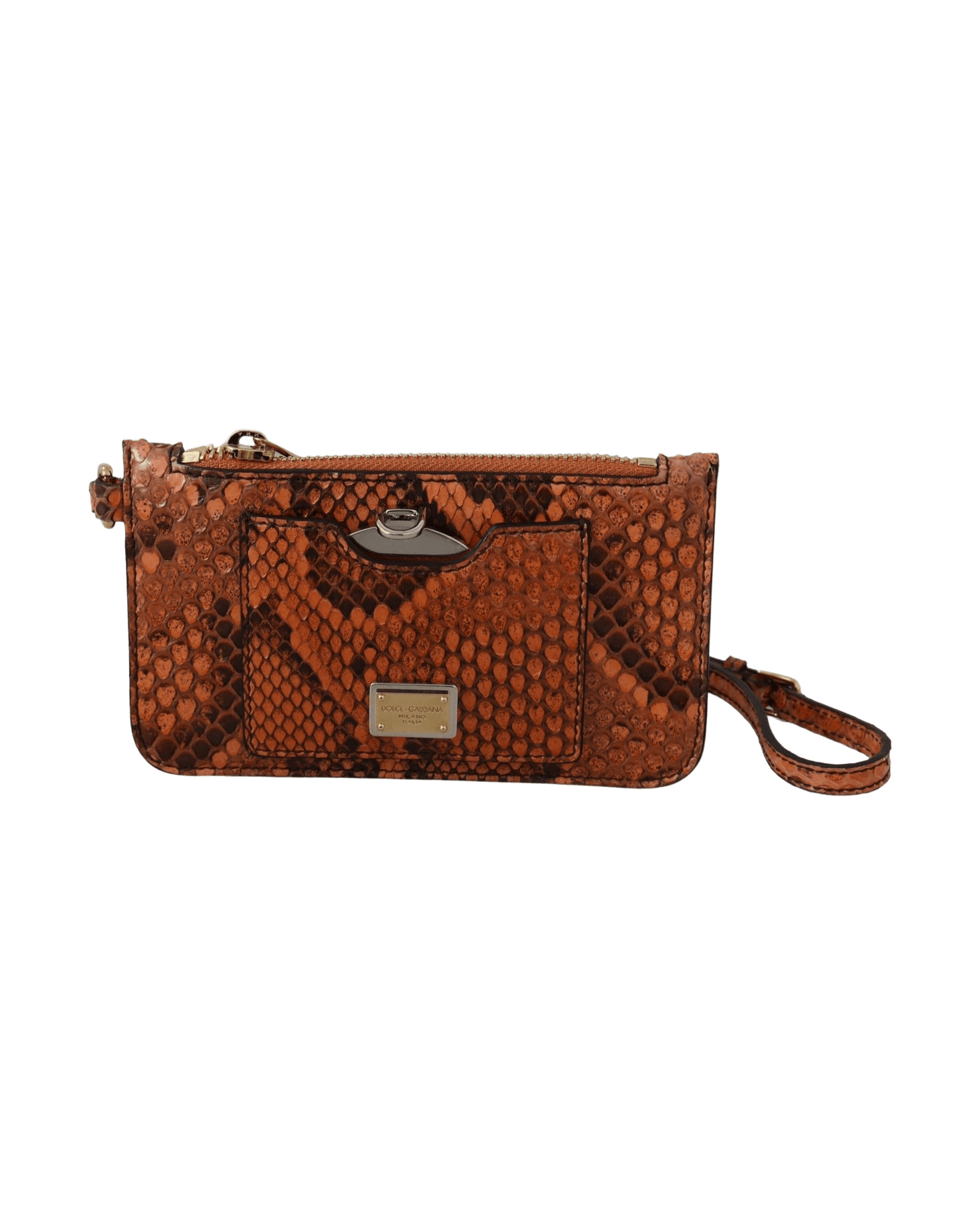 Dolce & Gabbana Leather Elegant Python Patterned Wristlet Glam Steals