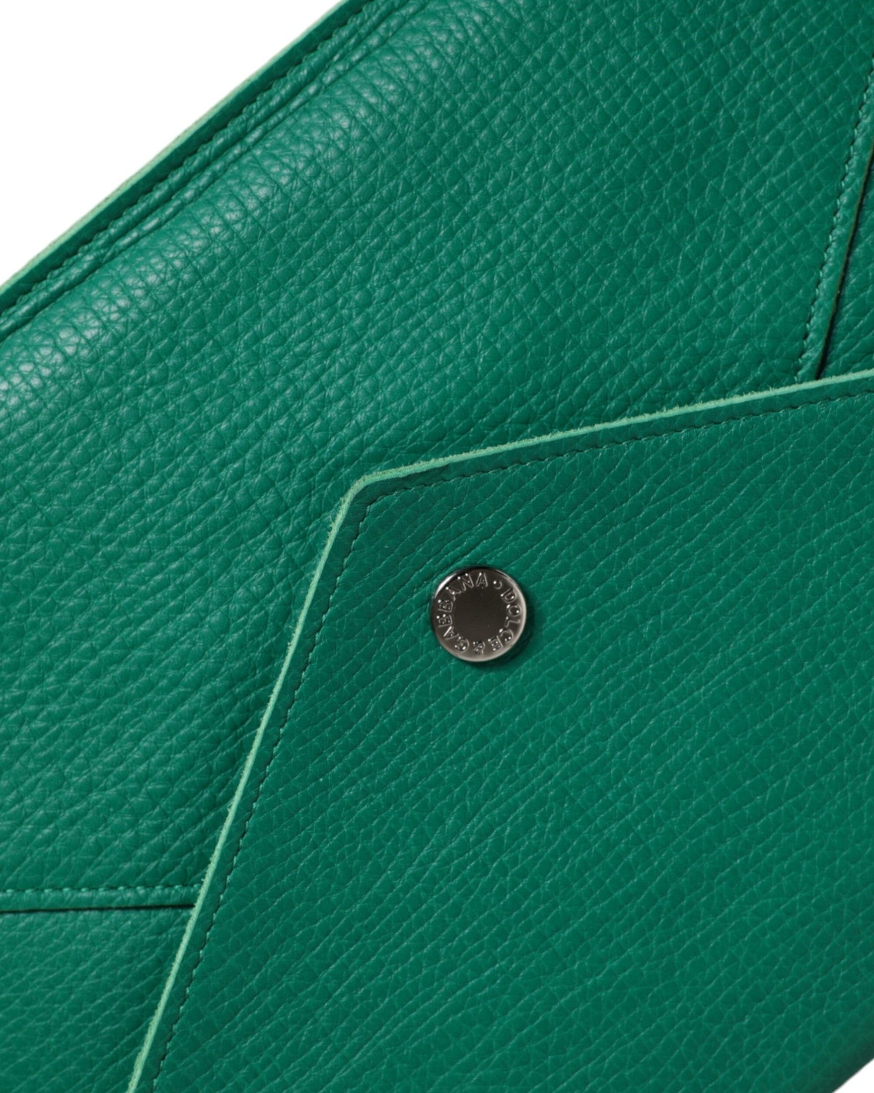 Dolce & Gabbana Leather Handbag Clutch Mini Purse Pouch Tablet Green Case Glam Steals