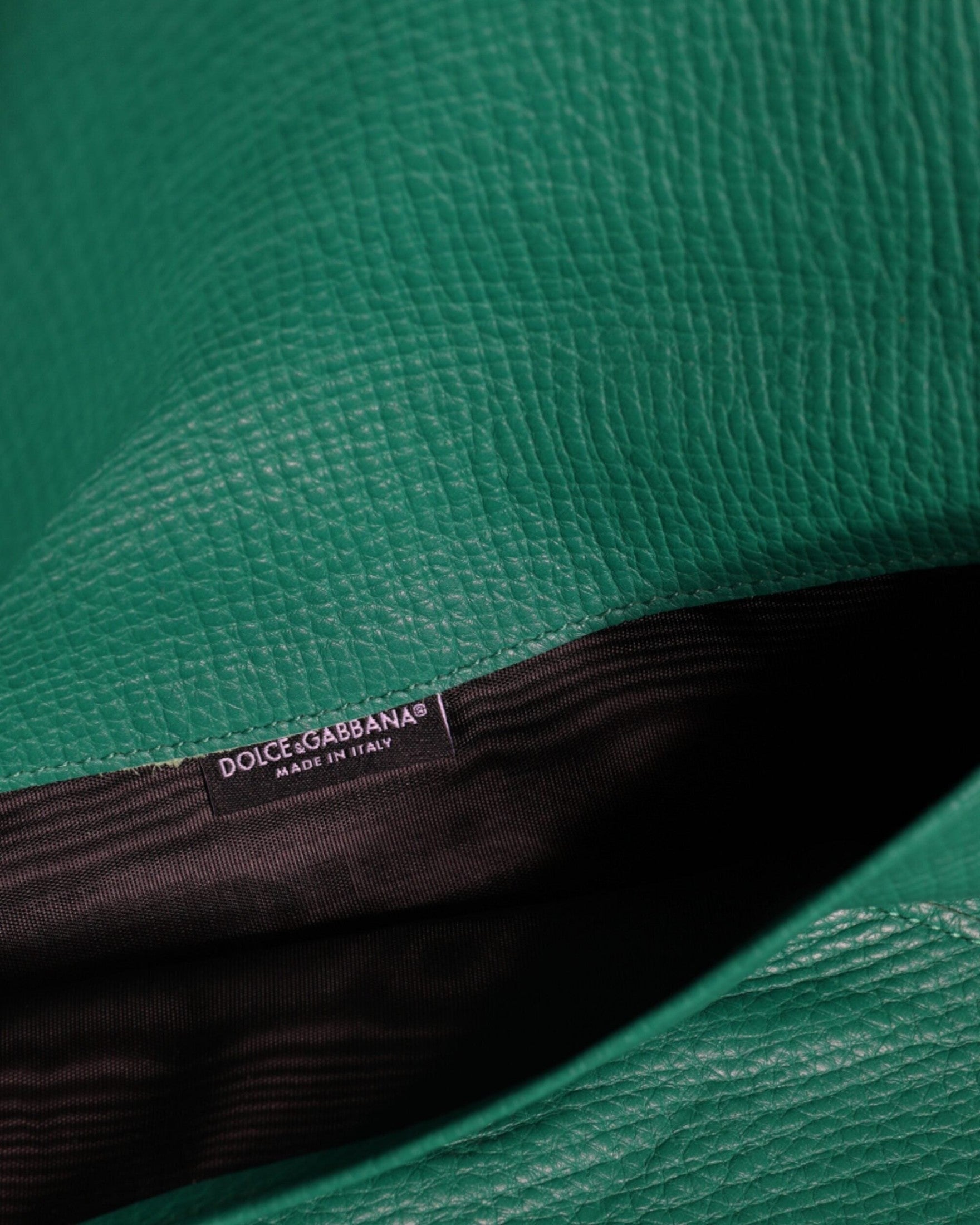 Dolce & Gabbana Leather Handbag Clutch Mini Purse Pouch Tablet Green Case Glam Steals