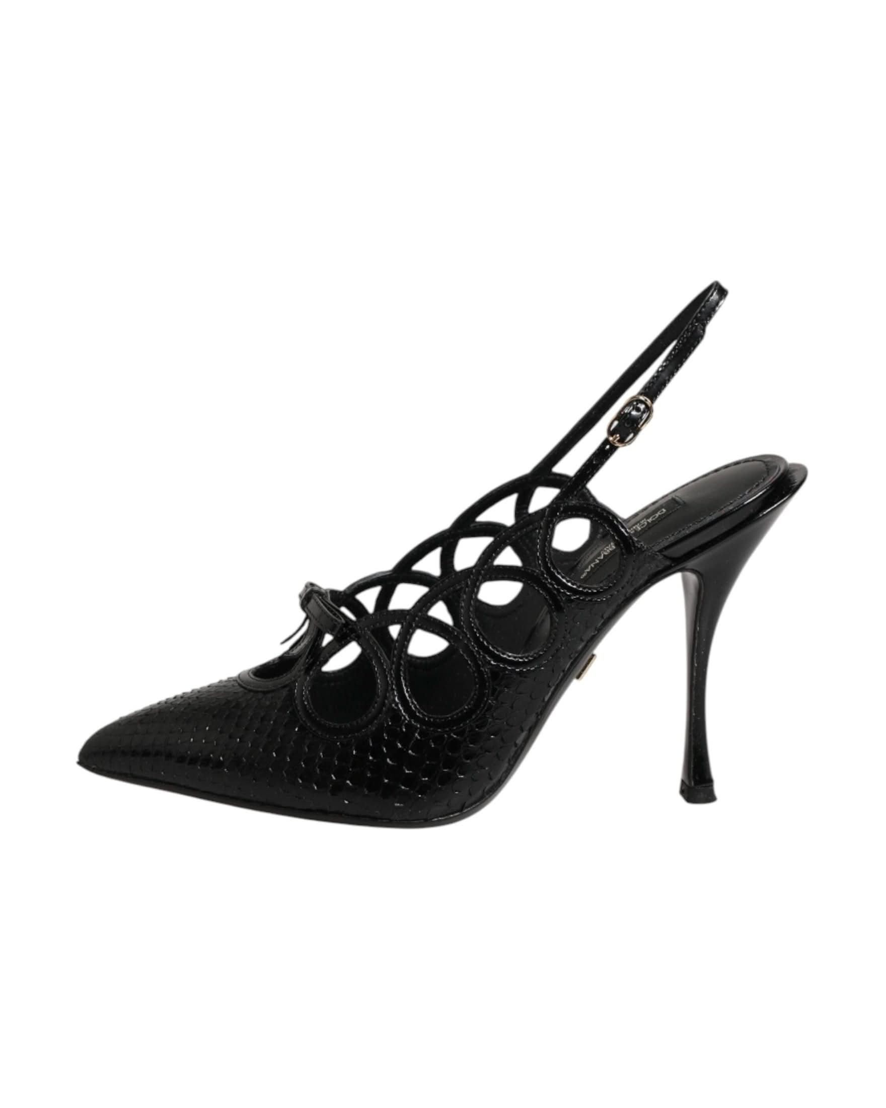 Dolce & Gabbana Leather High Heels Slingback Shoes Heels