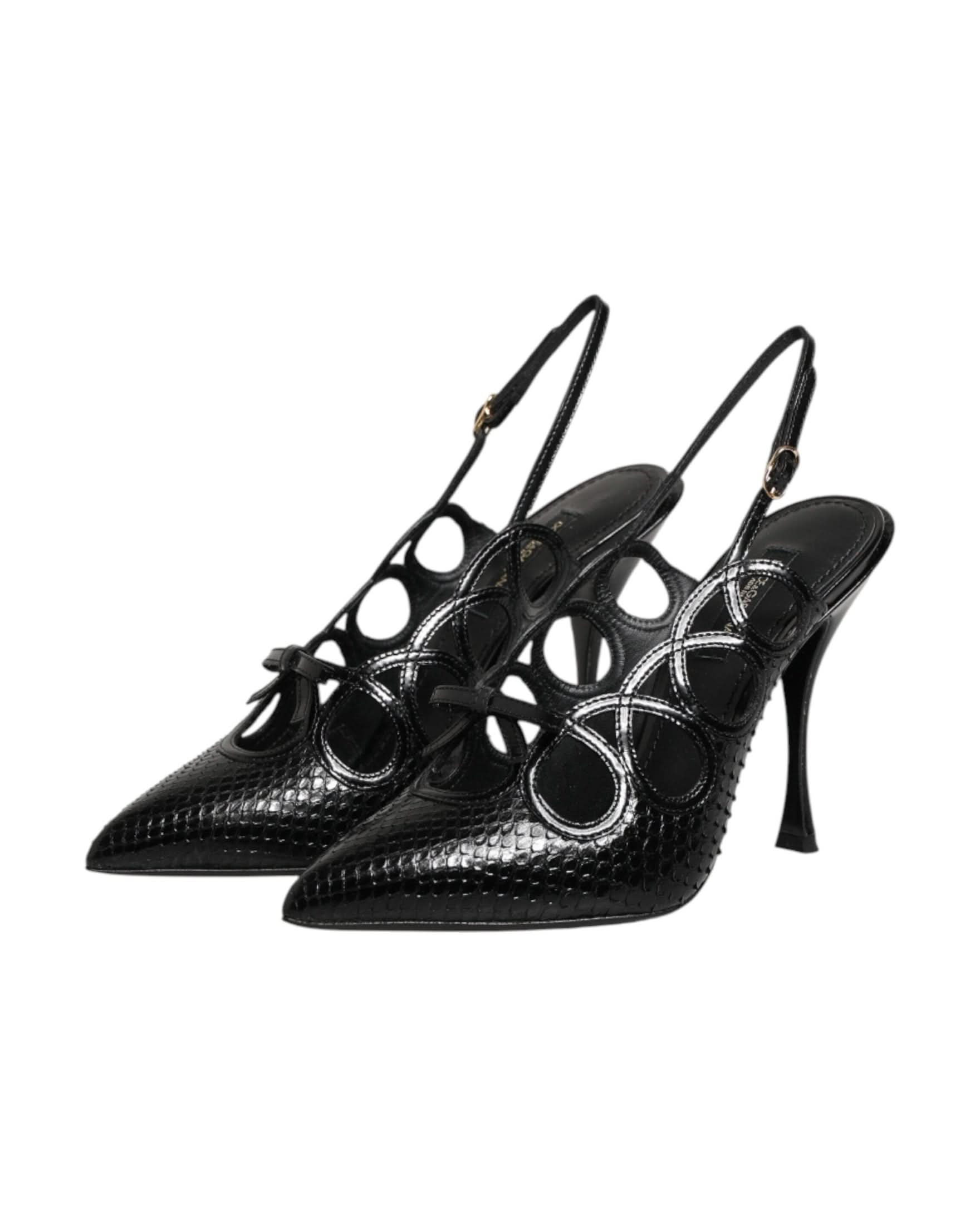 Dolce & Gabbana Leather High Heels Slingback Shoes Heels