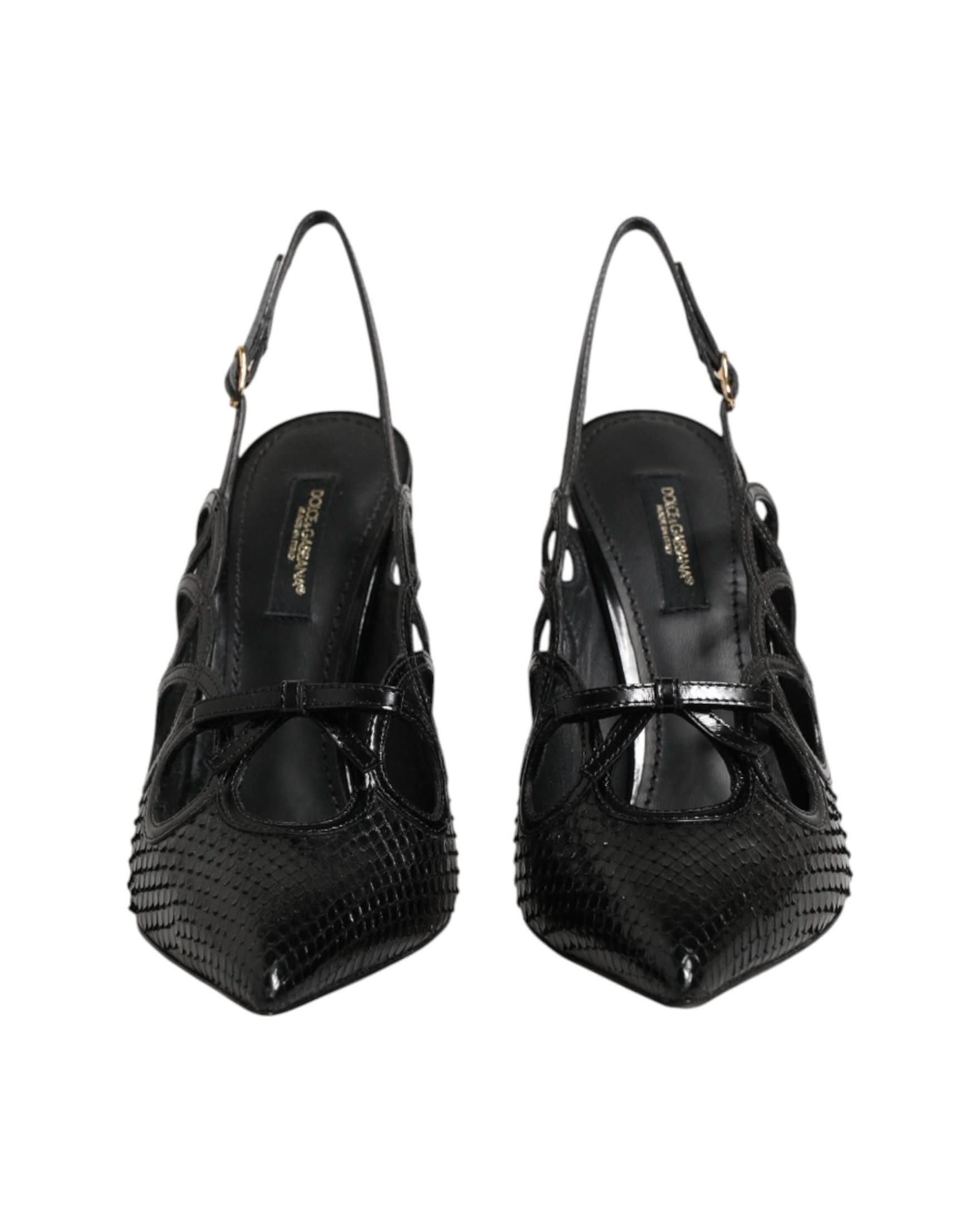 Dolce & Gabbana Leather High Heels Slingback Shoes Heels