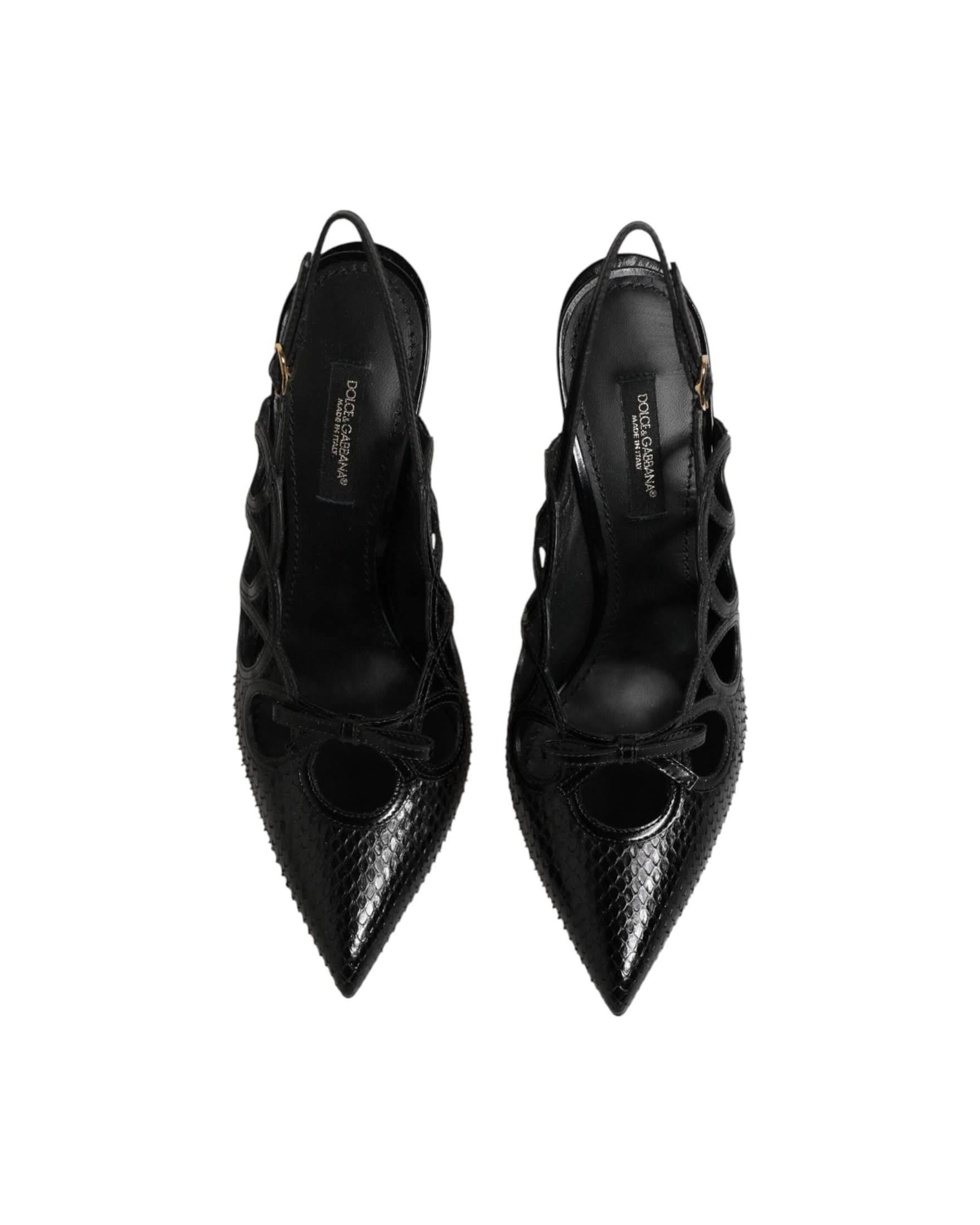 Dolce & Gabbana Leather High Heels Slingback Shoes Heels