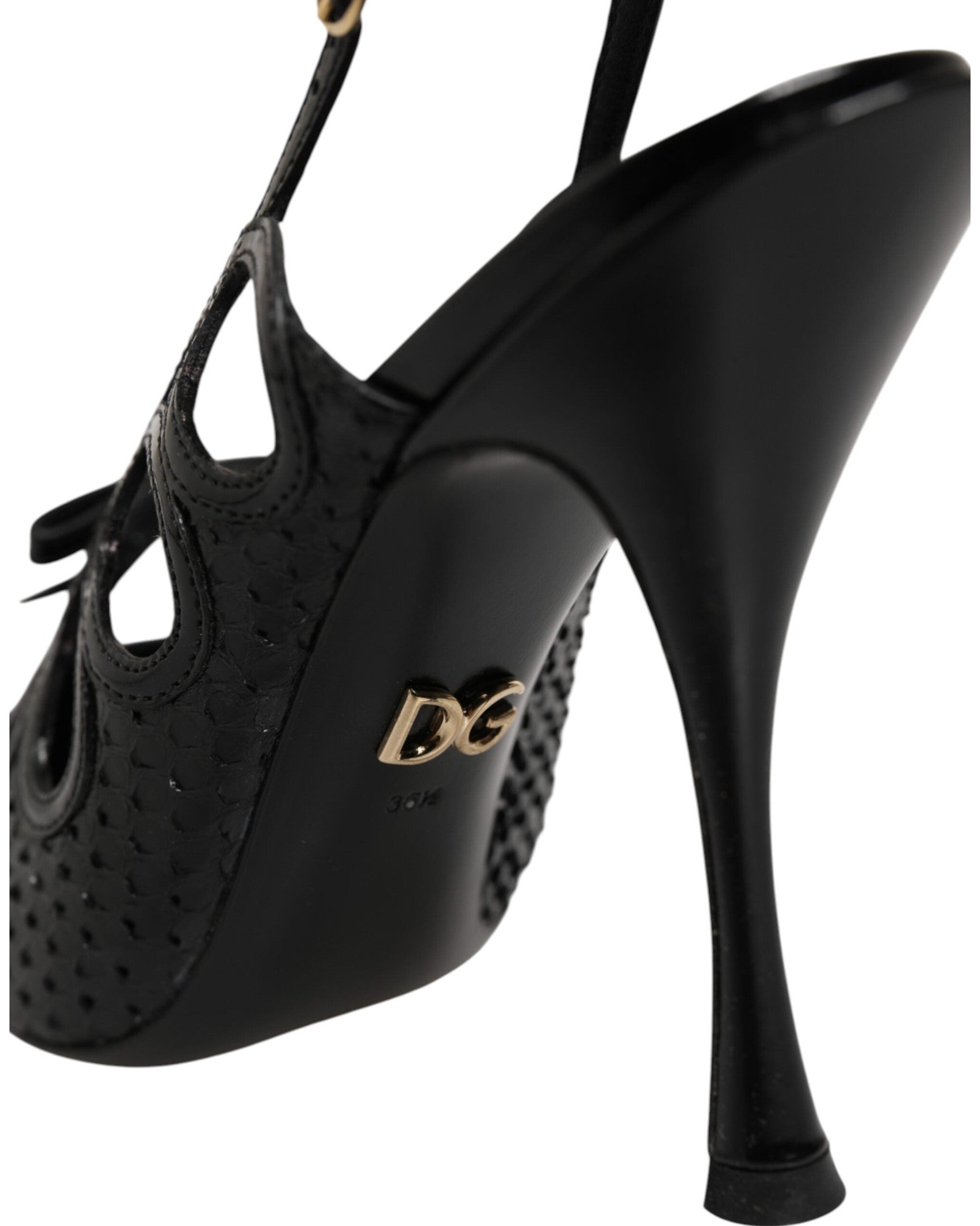 Dolce & Gabbana Leather High Heels Slingback Shoes Glam Steals