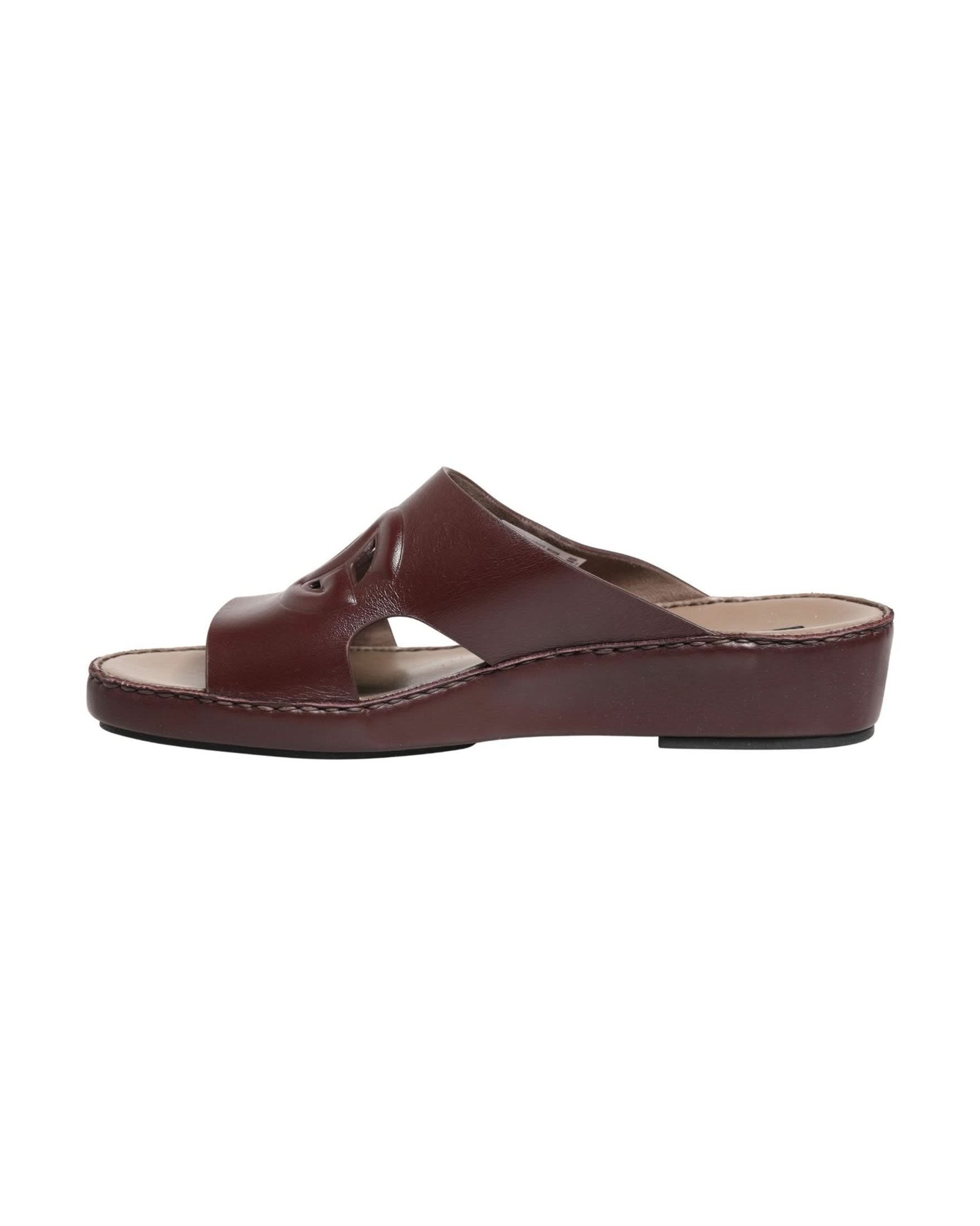 Dolce & Gabbana Leather Maroon Cutout Dg Logo Sandals
