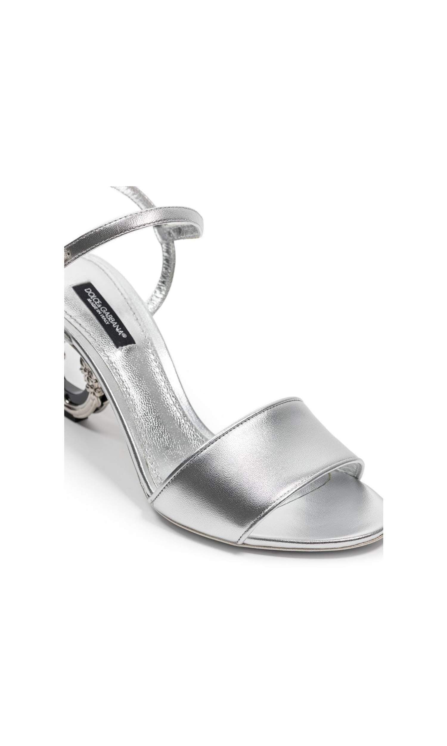 Dolce & Gabbana Leather Silver Sandal Glam Steals