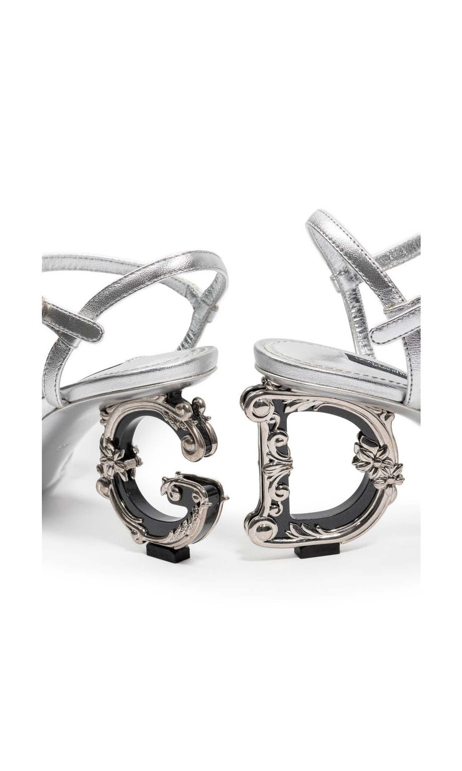 Dolce & Gabbana Leather Silver Sandal Glam Steals