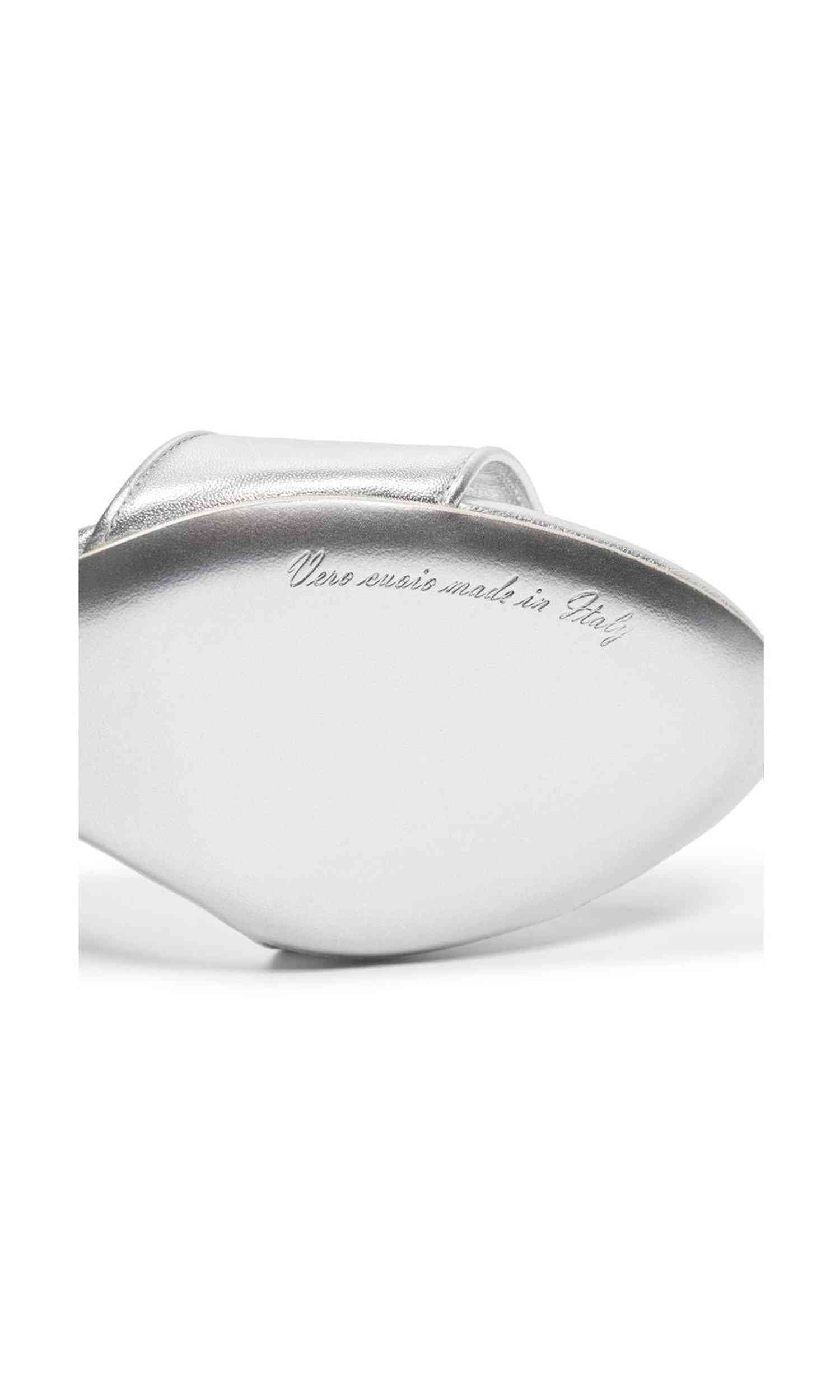 Dolce & Gabbana Leather Silver Sandal Glam Steals