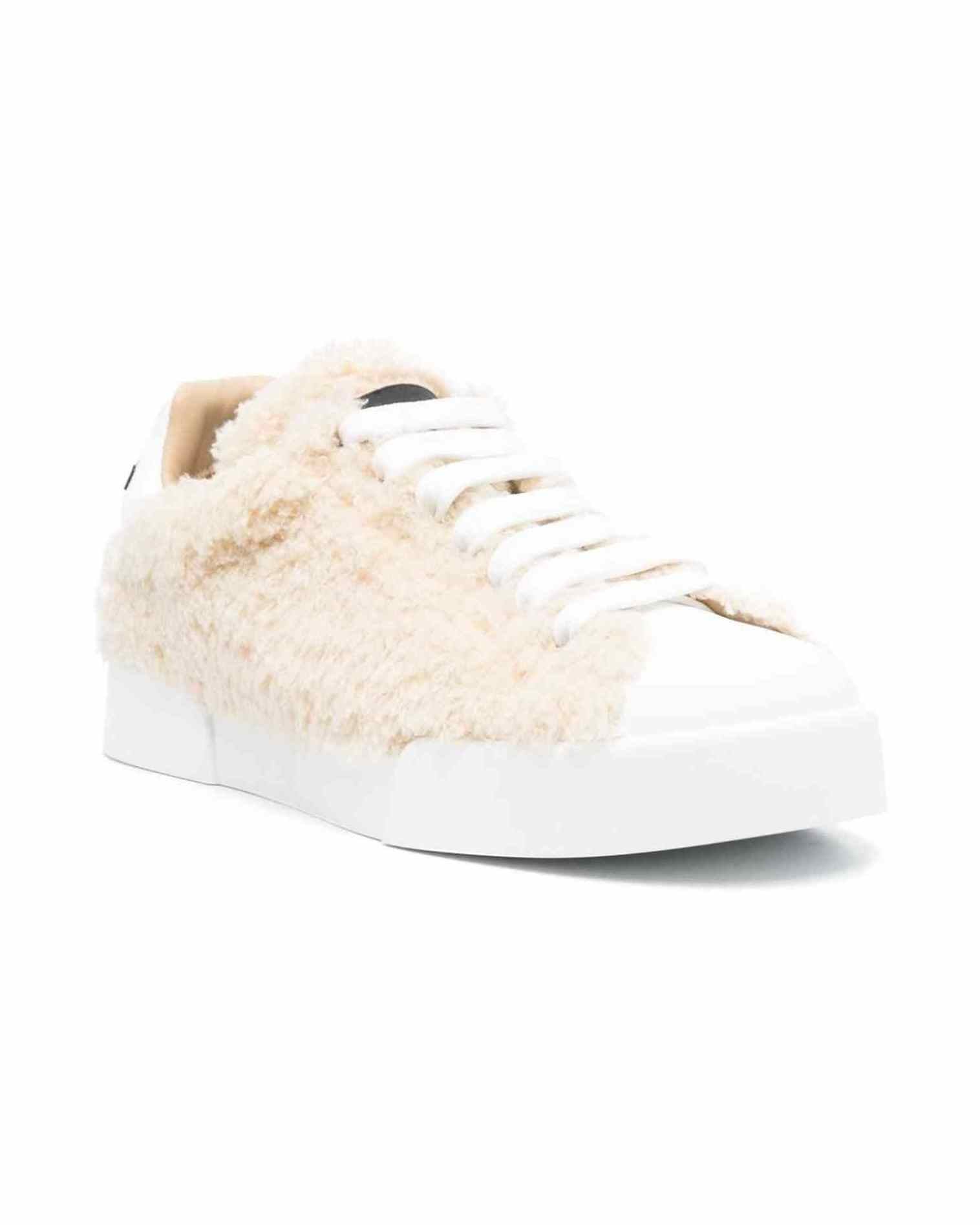 Dolce & Gabbana Leather Sneakers with Embossed Logo Glam Steals