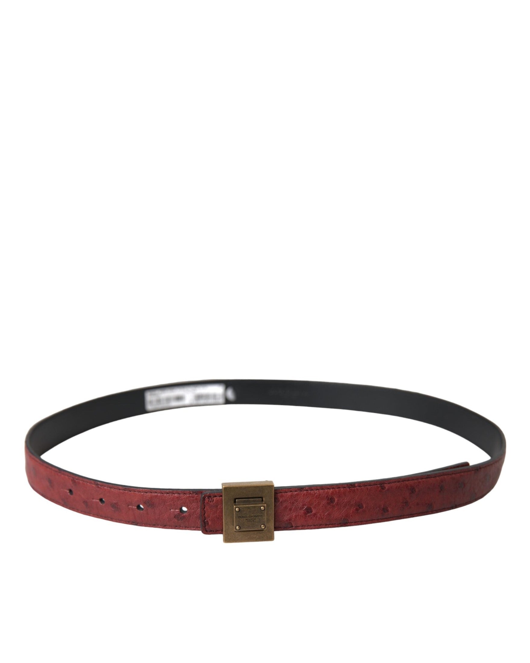 Dolce & Gabbana Leather Square Metal Buckle Belt Belts