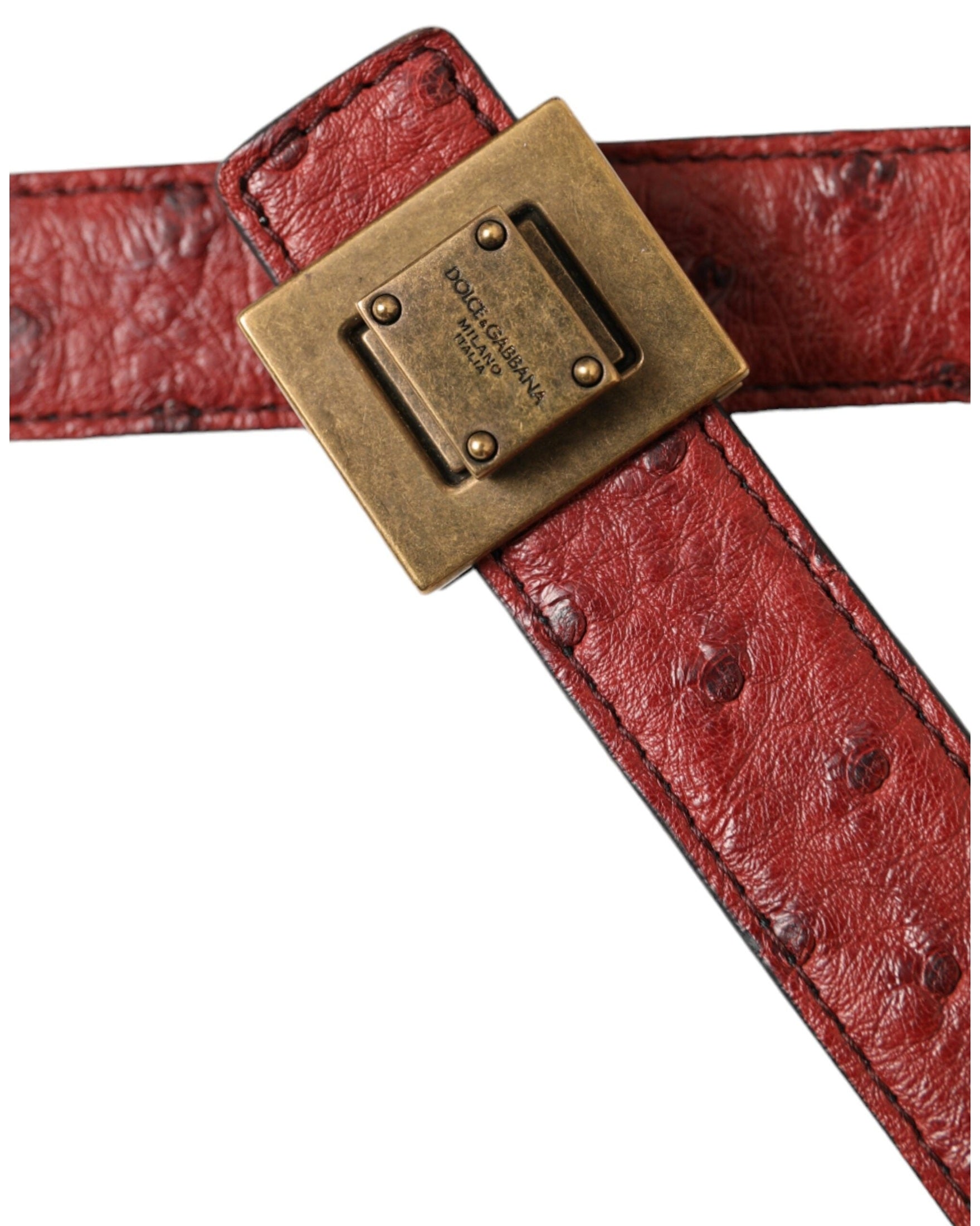 Dolce & Gabbana Leather Square Metal Buckle Belt Belts