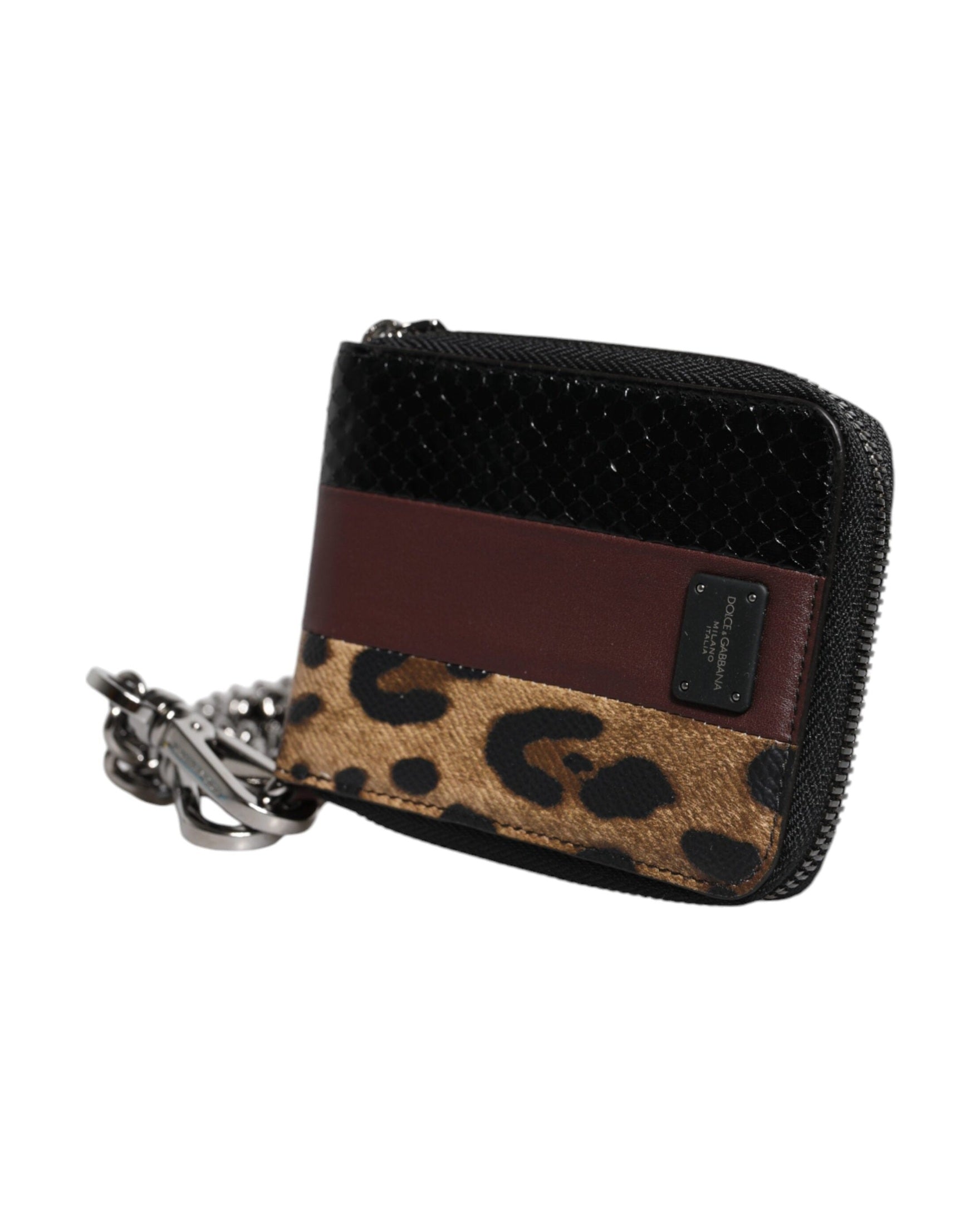 Dolce & Gabbana Leopard Leather Dg Bifold Card Holder Multicolor Wallet Glam Steals