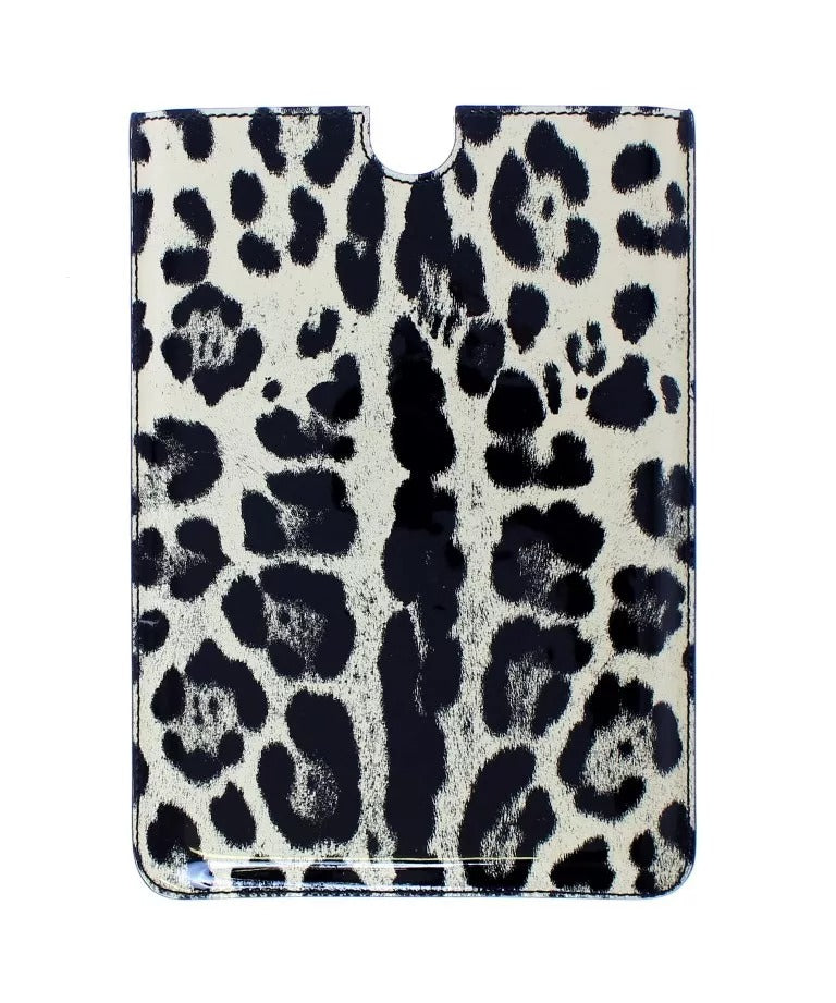 Dolce & Gabbana Leopard Pattern Leather Ebook Cover Tablet White Case Glam Steals