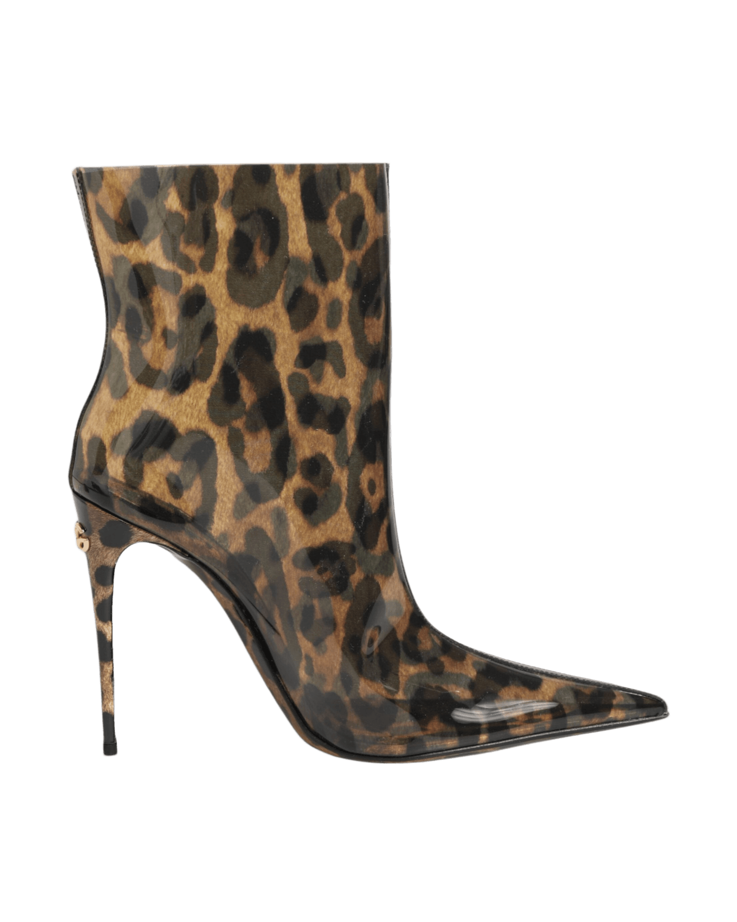 Dolce & Gabbana Leopard Print Pvc Pointed Toe Boots Shoes Boots