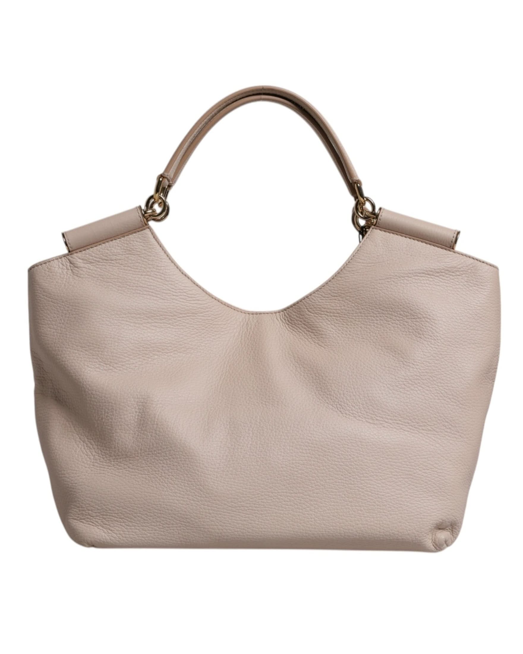 Dolce & Gabbana Light Pink Leather Logo Plaque Tote Shoulder Borse Bag Glam Steals