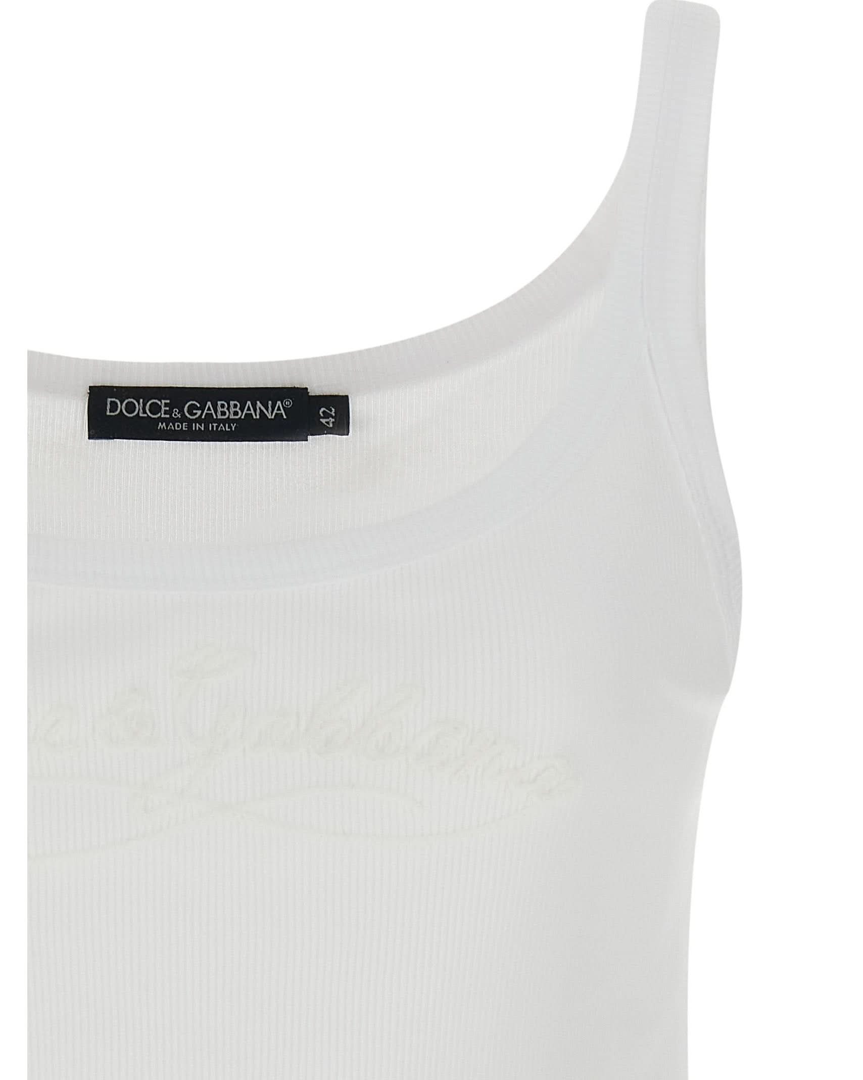 Dolce & Gabbana Logo Embroidery Tank Top Glam Steals