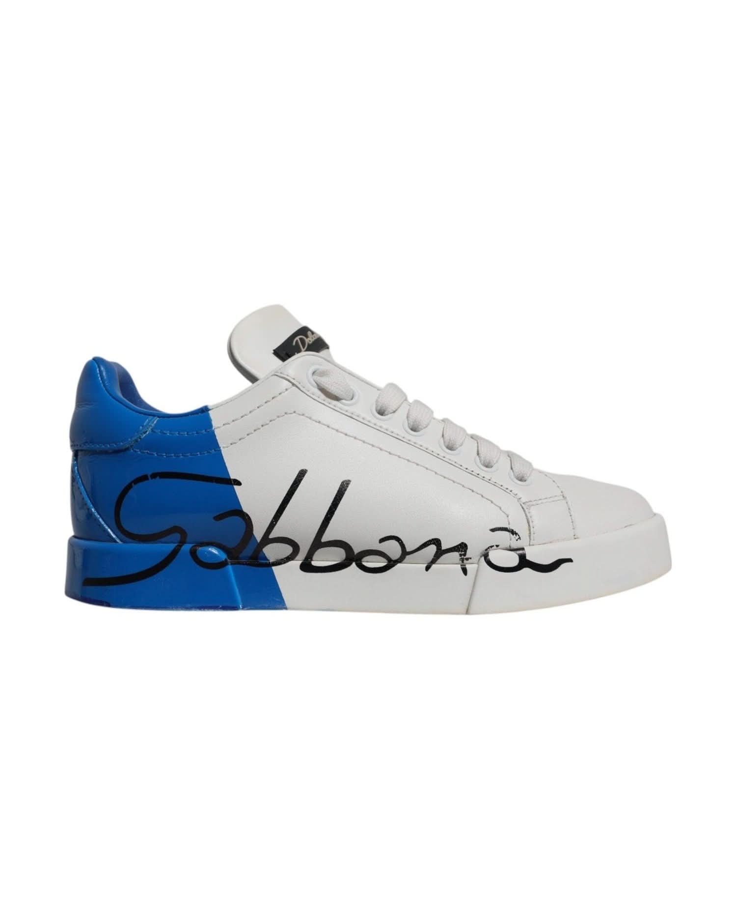 Dolce & Gabbana Blue Logo Portofino Sneakers Shoes Sneakers