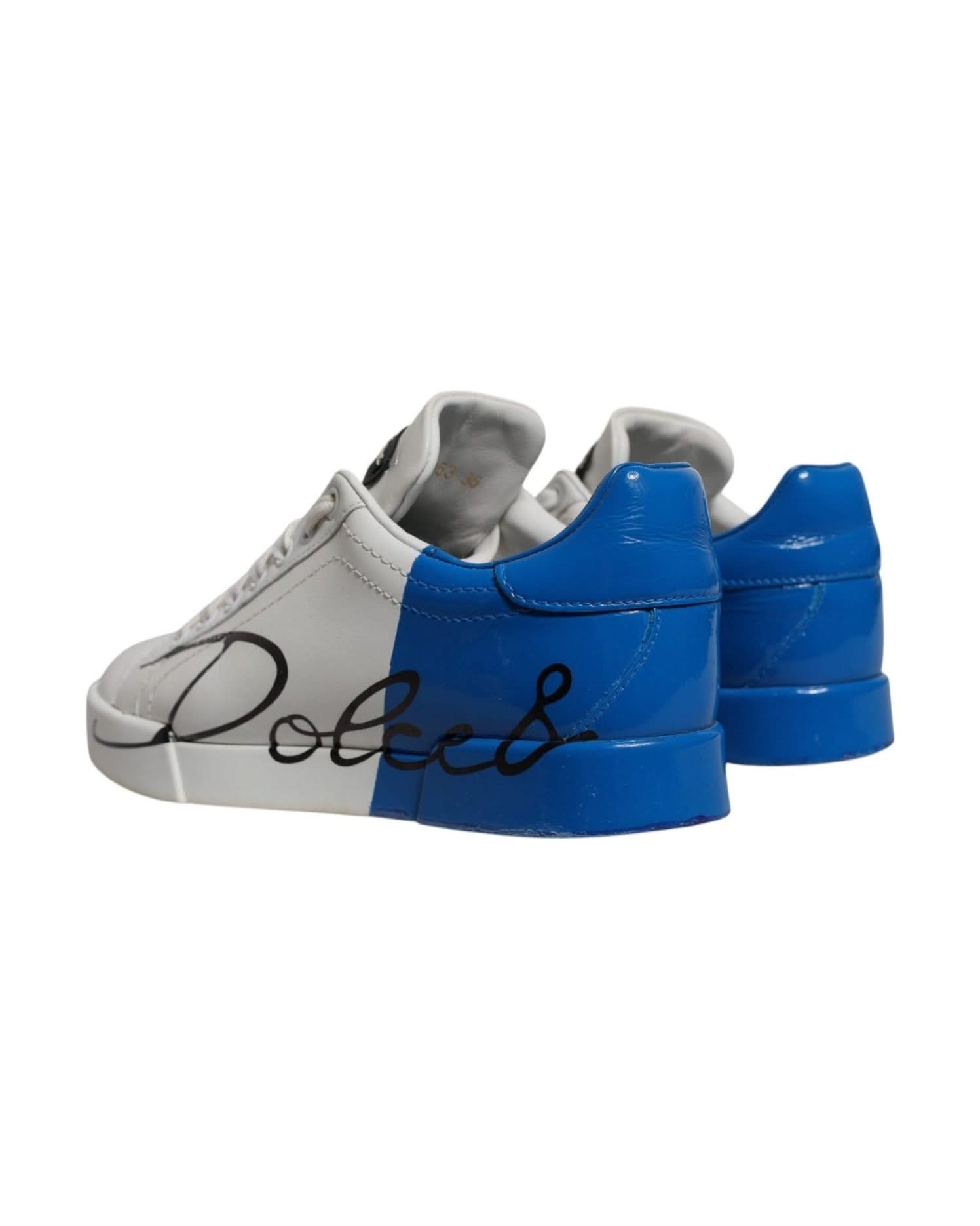 Dolce & Gabbana Blue Logo Portofino Sneakers Shoes Sneakers