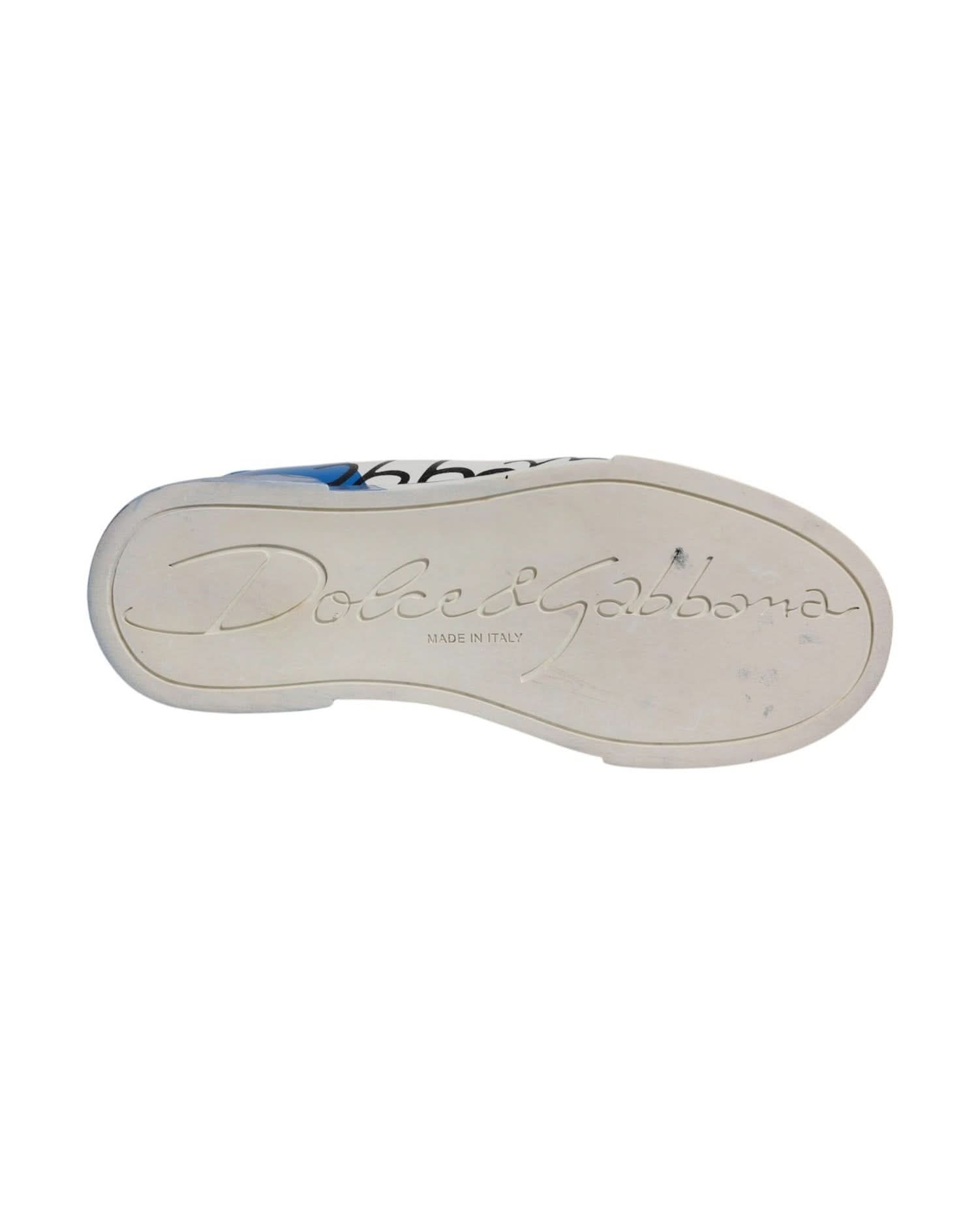 Dolce & Gabbana Blue Logo Portofino Sneakers Shoes Sneakers