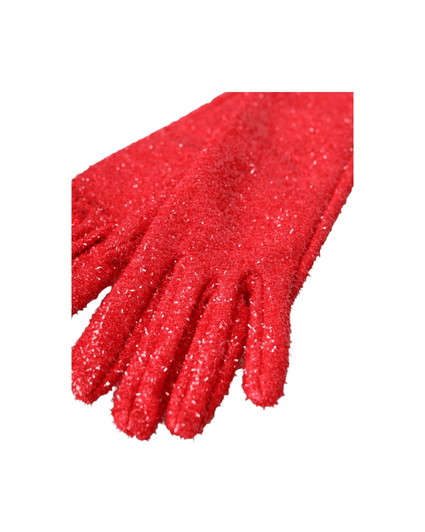 Dolce & Gabbana Lurex Fantasia Mid Arm Length Red Gloves Glam Steals
