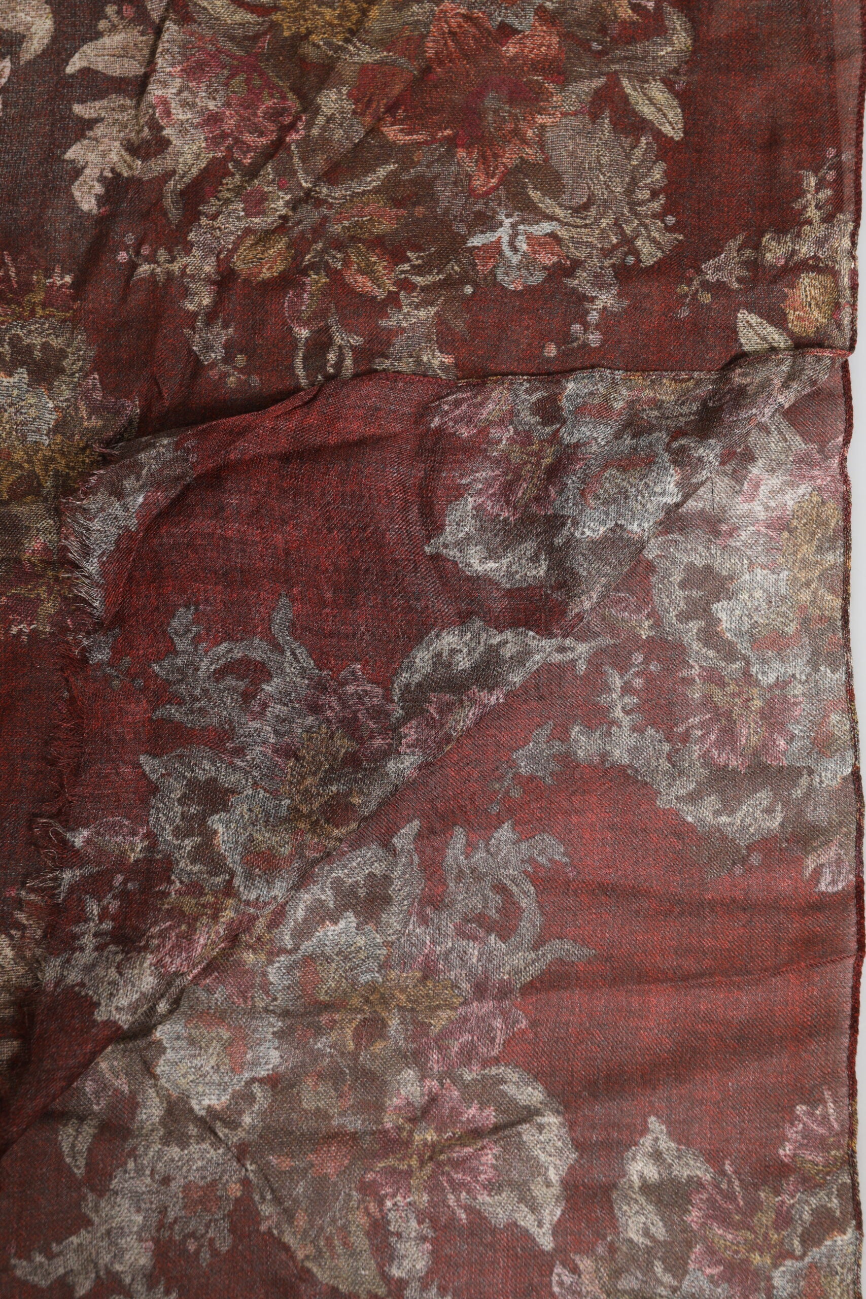 Dolce & Gabbana Maroon Floral Neck Warmer Foulard Scarf Glam Steals