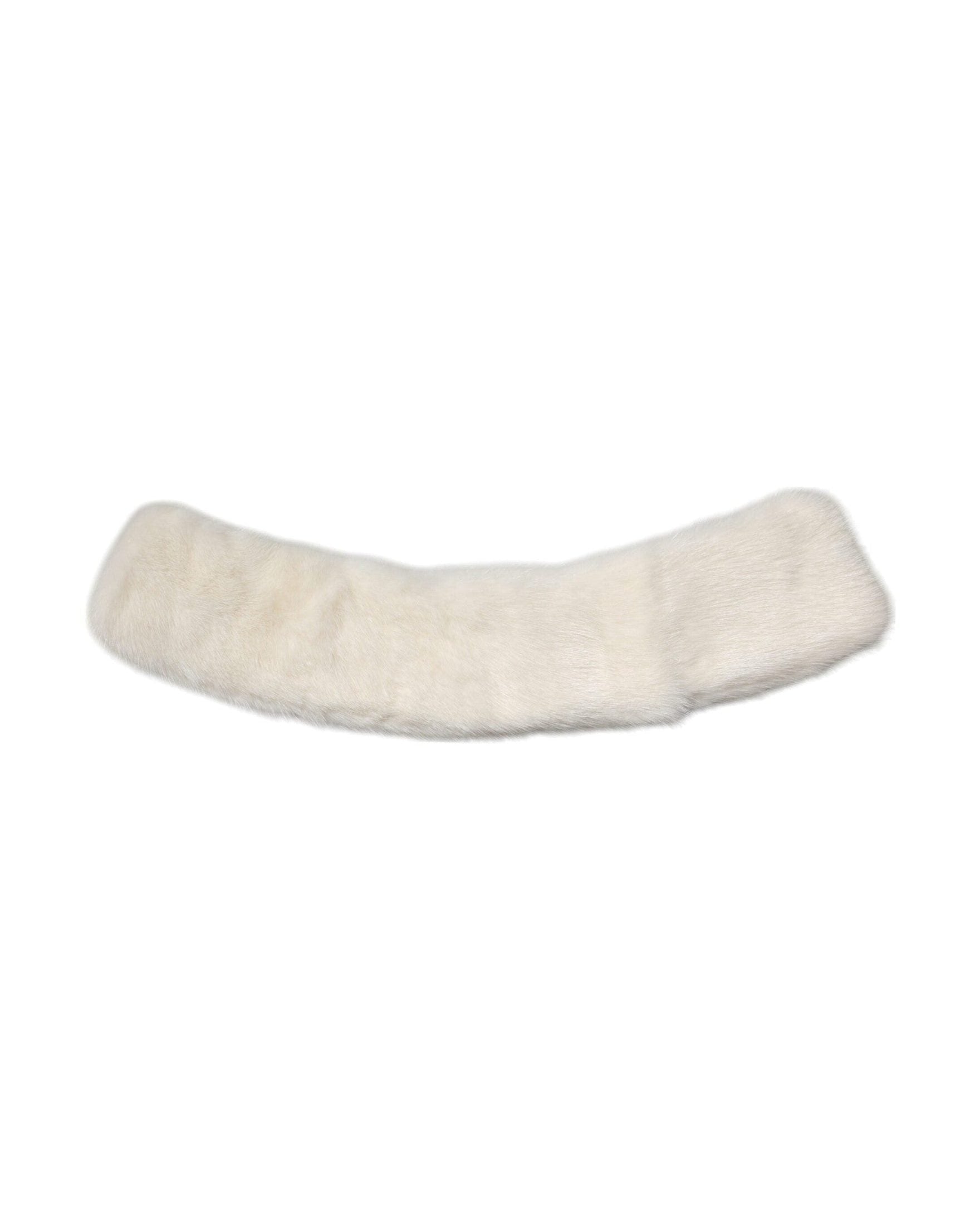 Dolce & Gabbana Mink Fur Collar Women Neck Wrap White Scarf Glam Steals