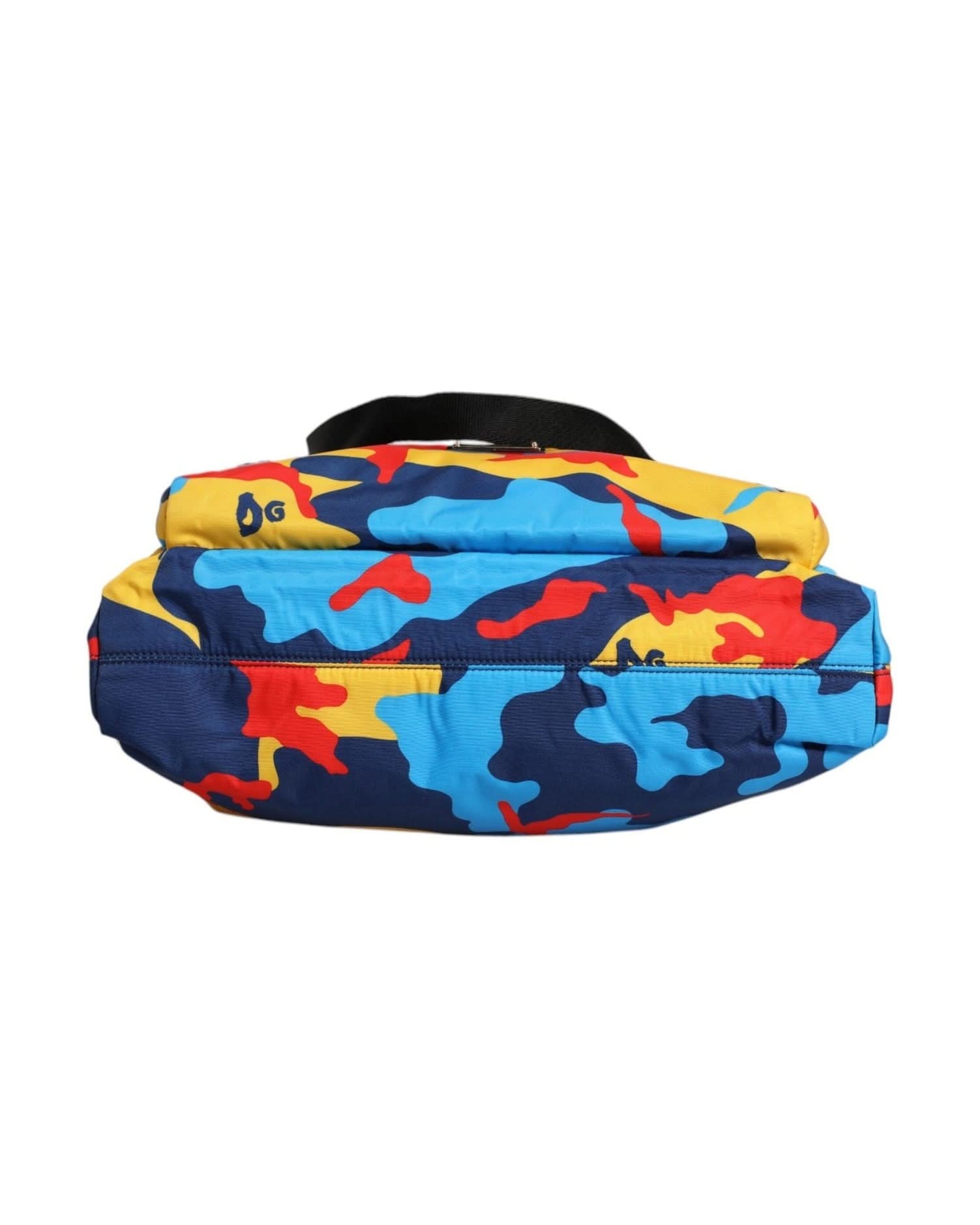 Dolce & Gabbana Multicolor Camouflage Nylon Shopping Tote Bag Handbags