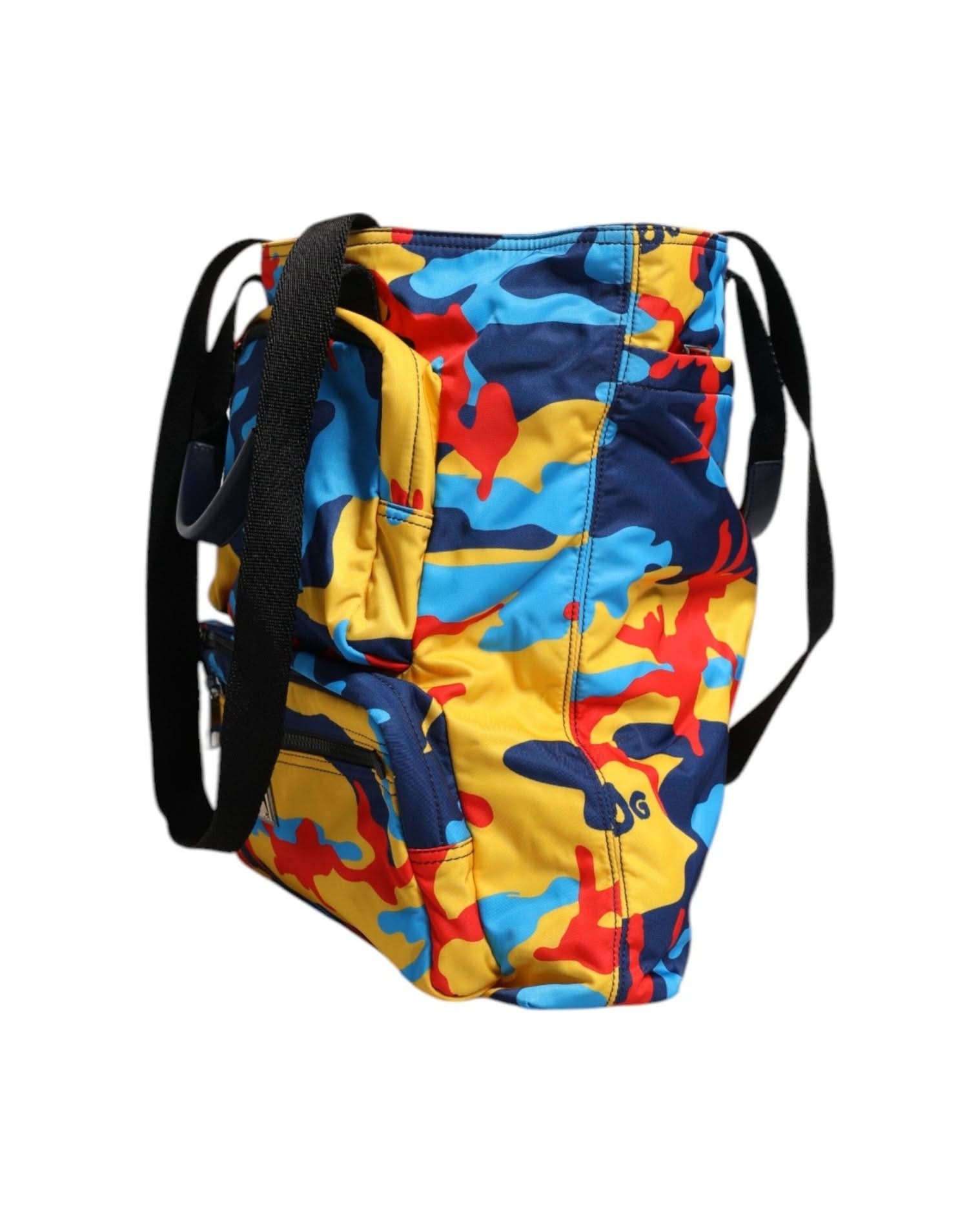 Dolce & Gabbana Multicolor Camouflage Nylon Shopping Tote Bag Handbags